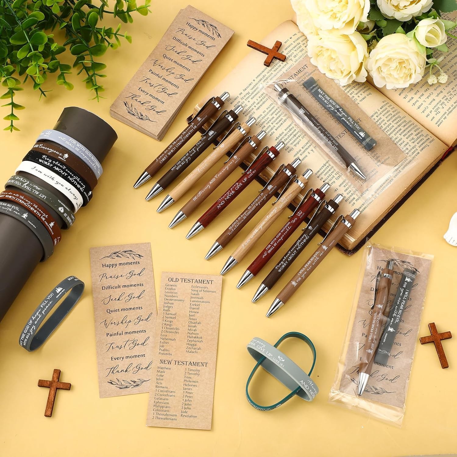 30 Sets Father’s Day Christian Gifts Bulk Bible Verse Pens Religious Bookmark…
