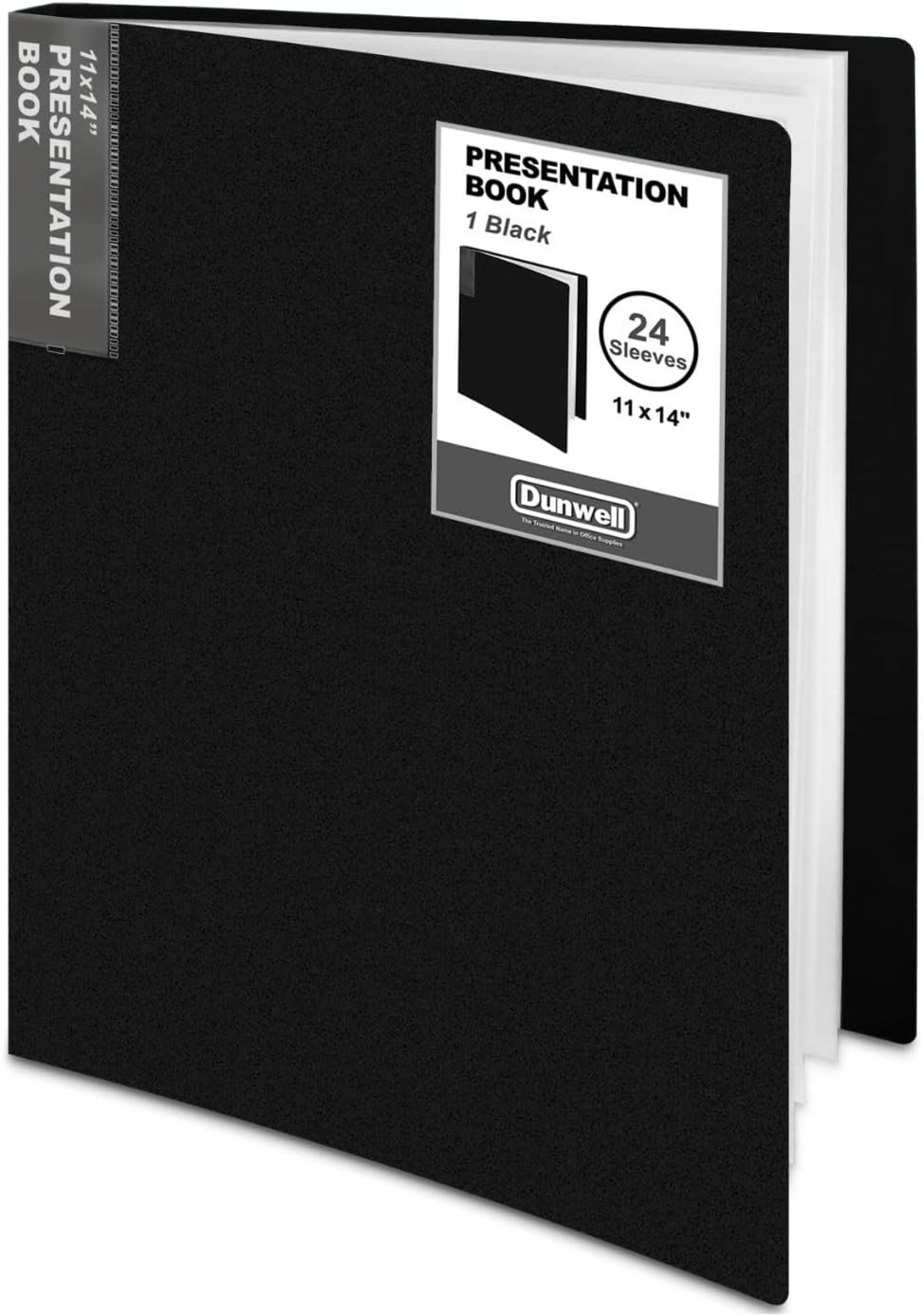 11X14 Binder with Sleeves (Black), 24 Pockets Display 48 Pages, Large Folder wit
