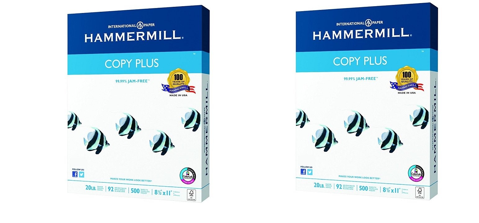Hammermill Copy Paper, 20lb, 8.5″x11″, letter, 92 Bright, 500 Count (2 Pack)