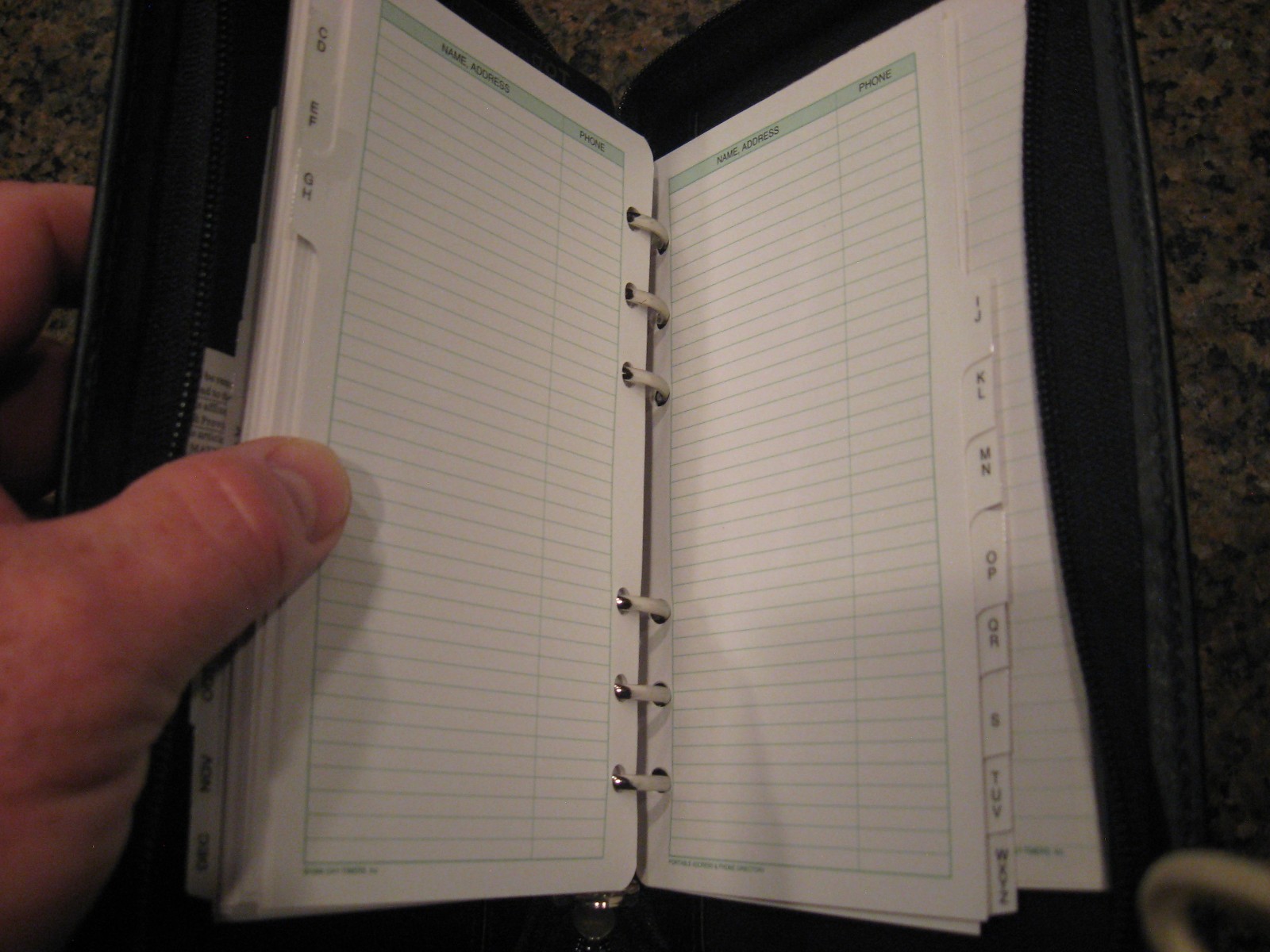 ACCO Day-Timer Green Series Black Bonded Leather Size 3 Organizer Planner