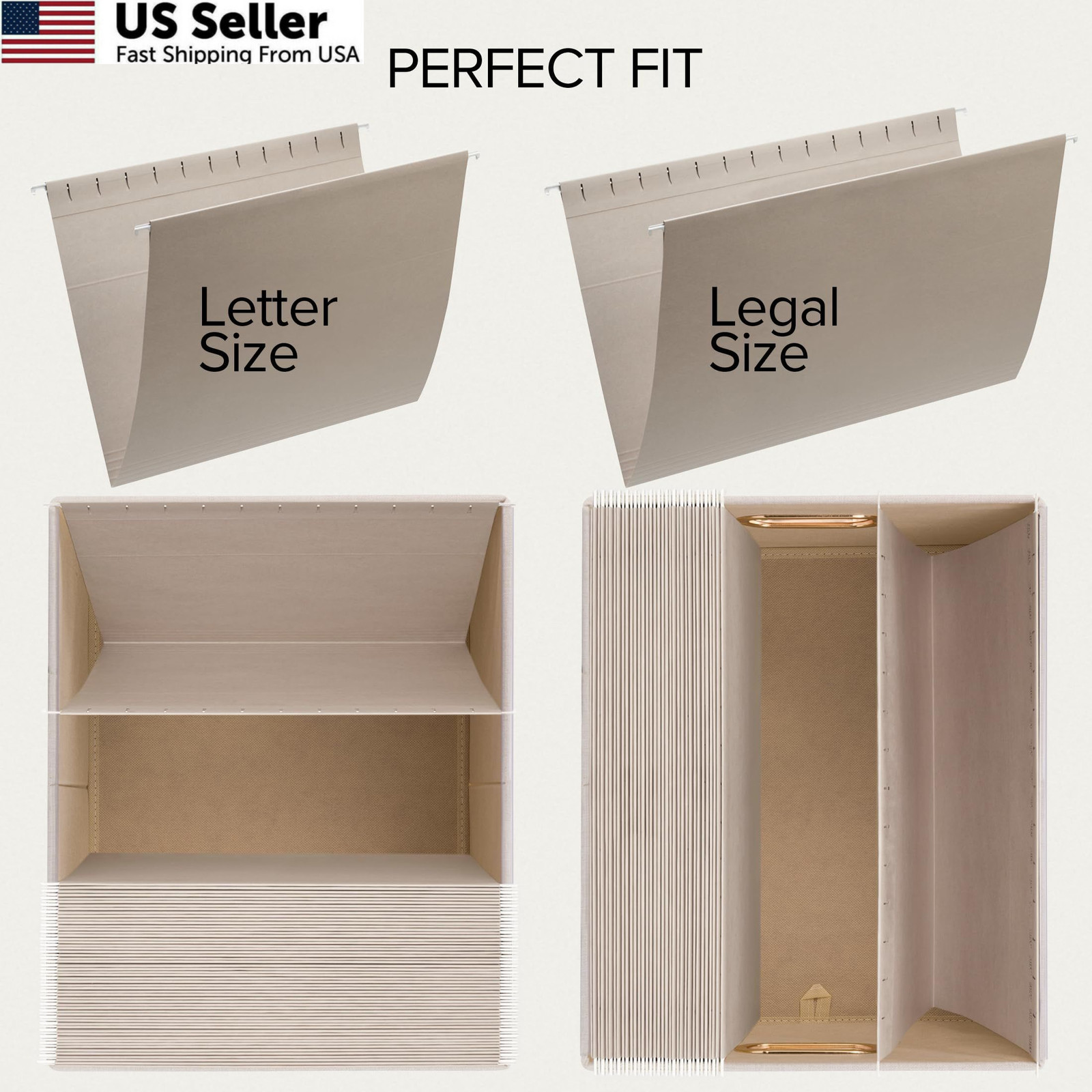 ZICOTO Decorative File Organizer 15.4 inches x 12.4 x 10 inches, Ivory