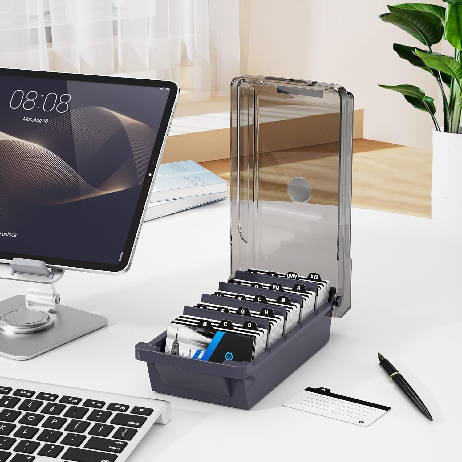 Business Card Holder for Desk, Business Card Case Organizer, Credit Card Holder
