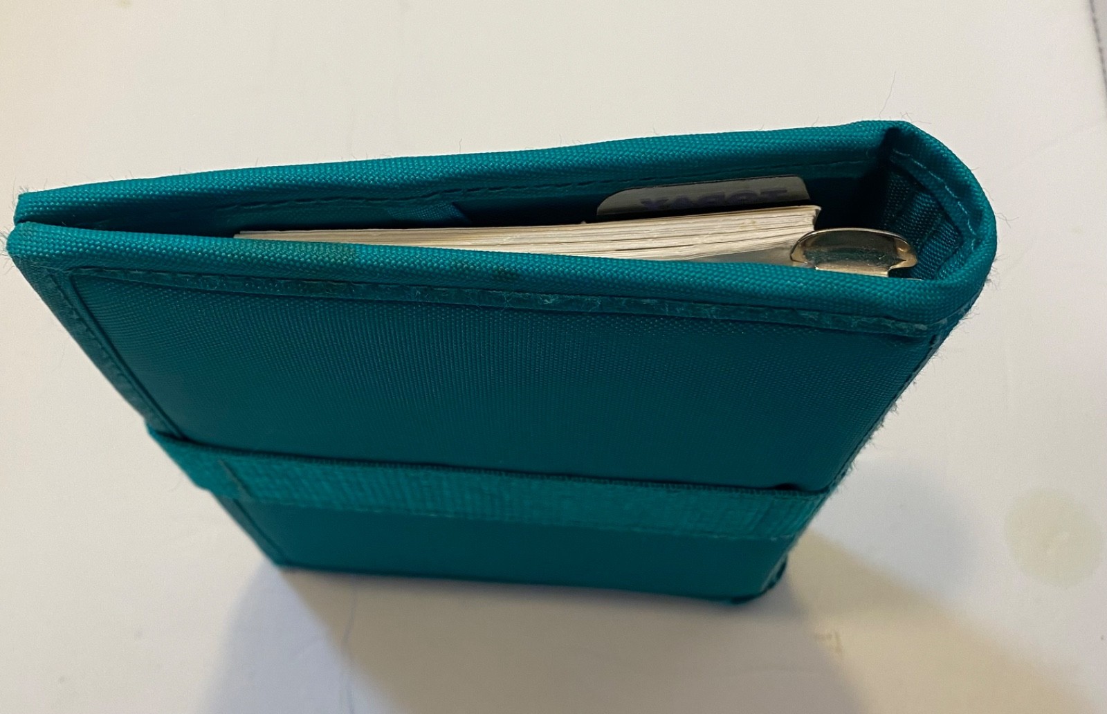 Five Star Planner Agenda Organizer Binder Teal Nylon 7” x 6” Vtg 90s