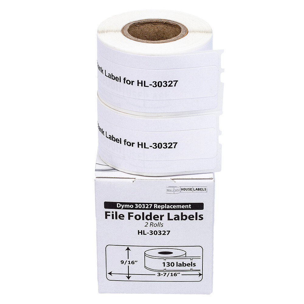 DYMO 30327 / 30576 Direct Thermal File Folder Labels – (2) Rolls of 130