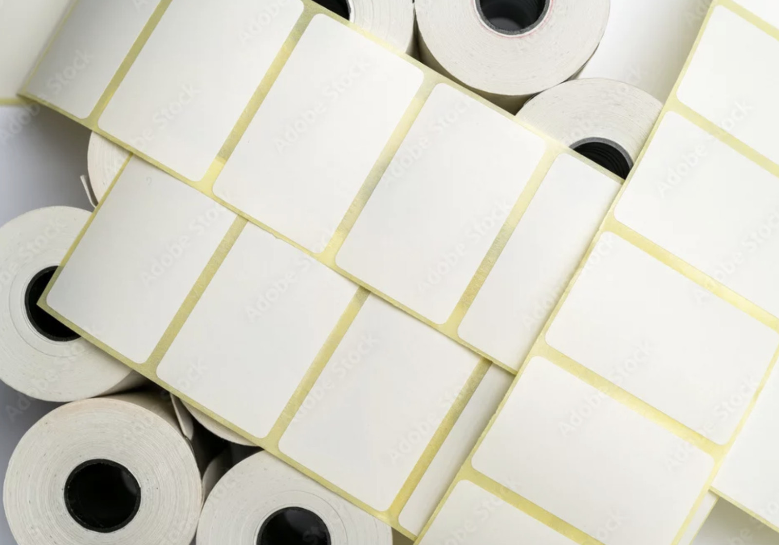 Custom Blank BOPP Roll Labels – White Clear Silver 3” Core Up to 2” FLAT PRICING