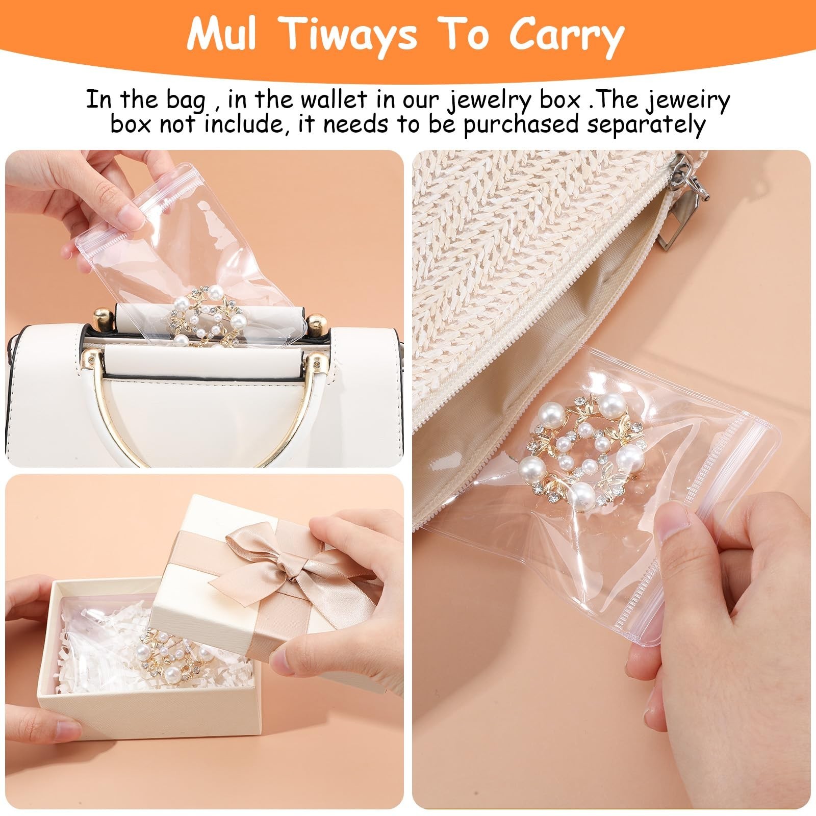 Ymapinc 20Pcs Anti Tarnish Jewelry Bags, 4.72 x 3.15 inch Small Clear Plastic…