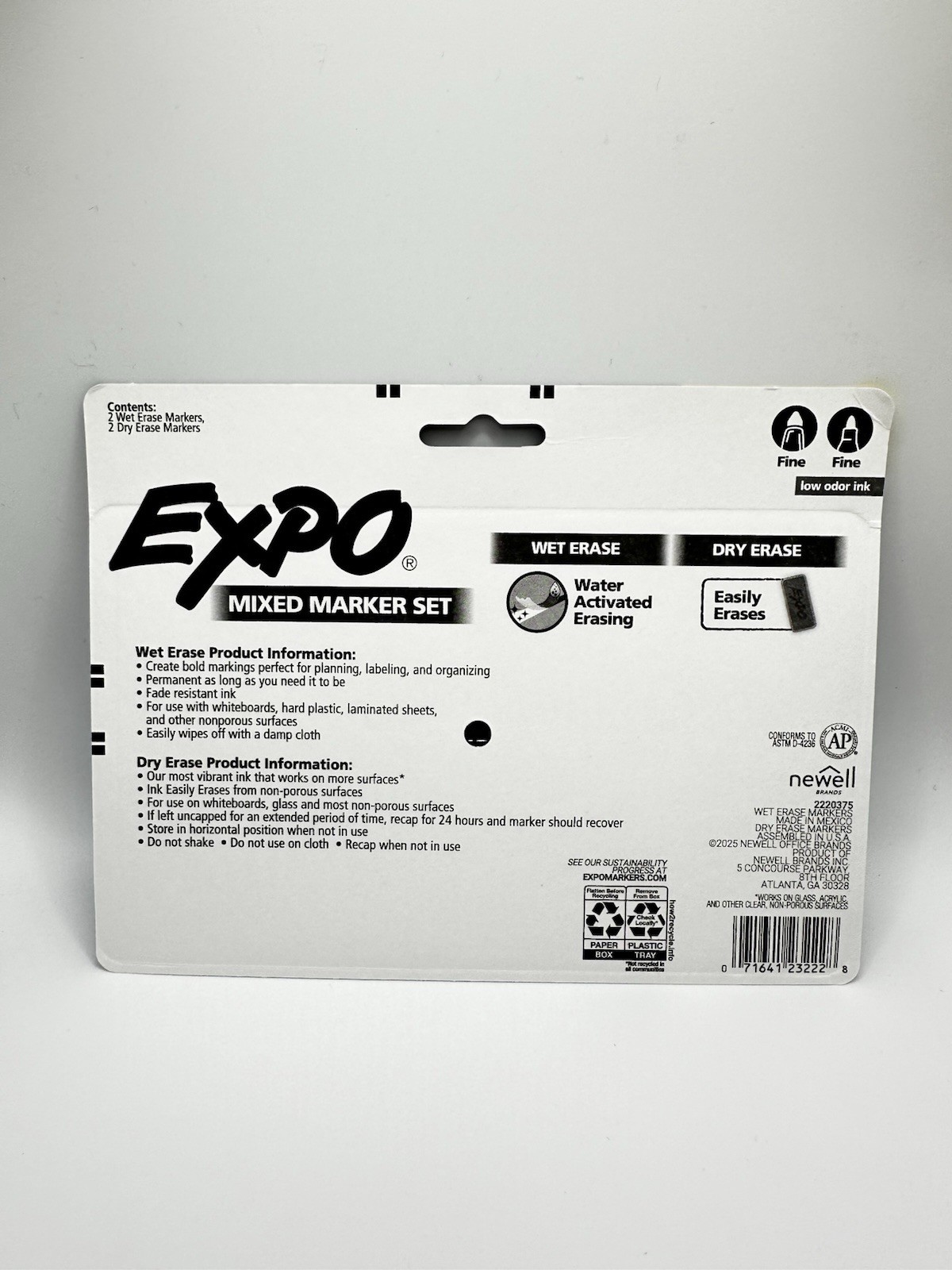 Expo Mixed Marker Set Wet Erase & Dry Erase Markers 4 Count Green