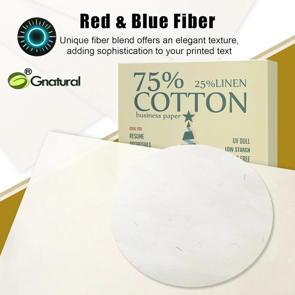 75% cotton 25% linen business paper ivory 85gsm 8.5w x 11l resume paper Won’t