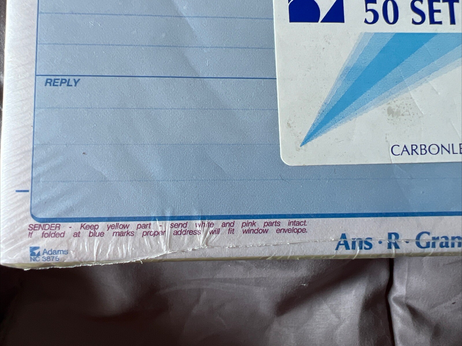 ANS-R-Gram 3-Part Carbonless 8.5″L x 7.4″W 50 Forms Factory Sealed Unused