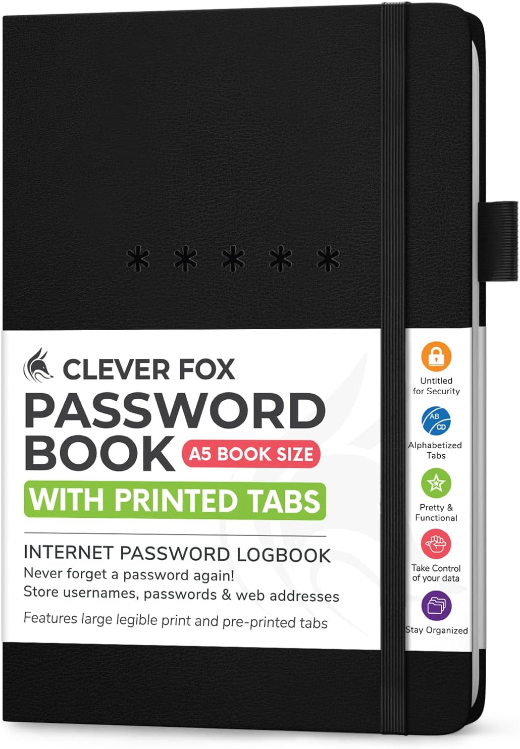 Password Book – Alphabetized Internet Address & Password Organizer – Computer &