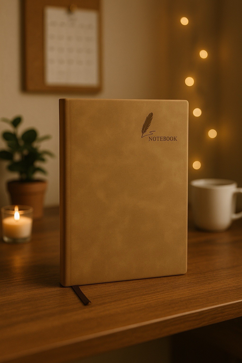 Set of 2 Lined Notebook A5. Color Light Brown. Free Shipping USA