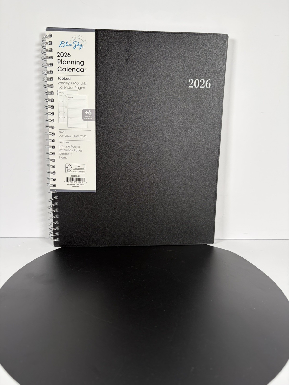 Blue Sky 2026 Calendar Planner Monthly New Year Fashion Black-SALE