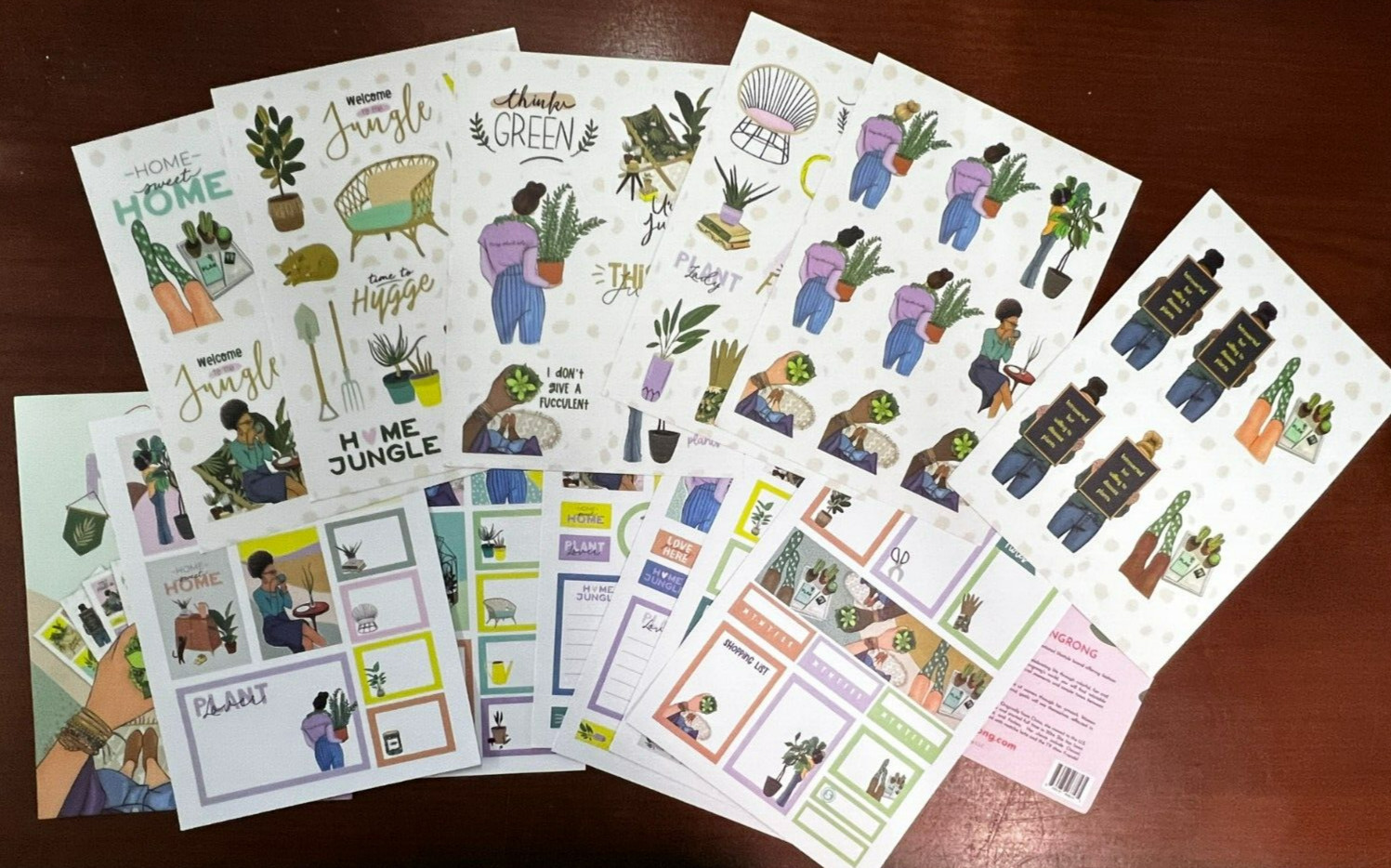 4 Pack Rongrong Plant Lady Planner Sticker Pack Hand Illustrated 600 + Stickers