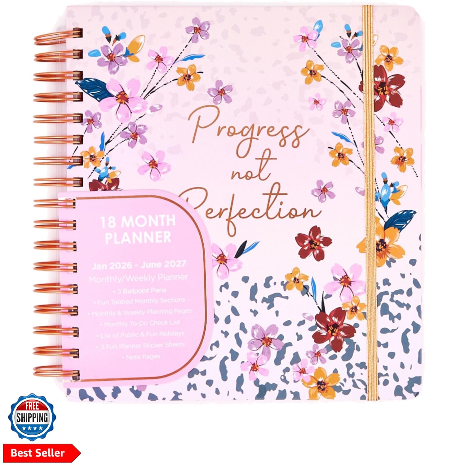 18 Hard Cover Planners/Calendars 10″ x 10″, January 2026 – June 2027 – Daily…