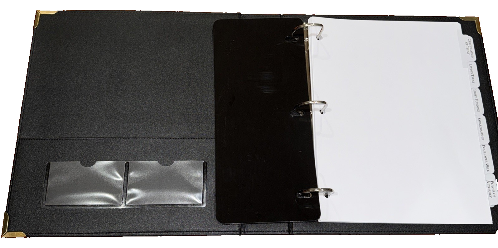 Estate Planning Binder with Pre-Labeled Tabs,2.5-Inch Angle D Rings,Faux Leather