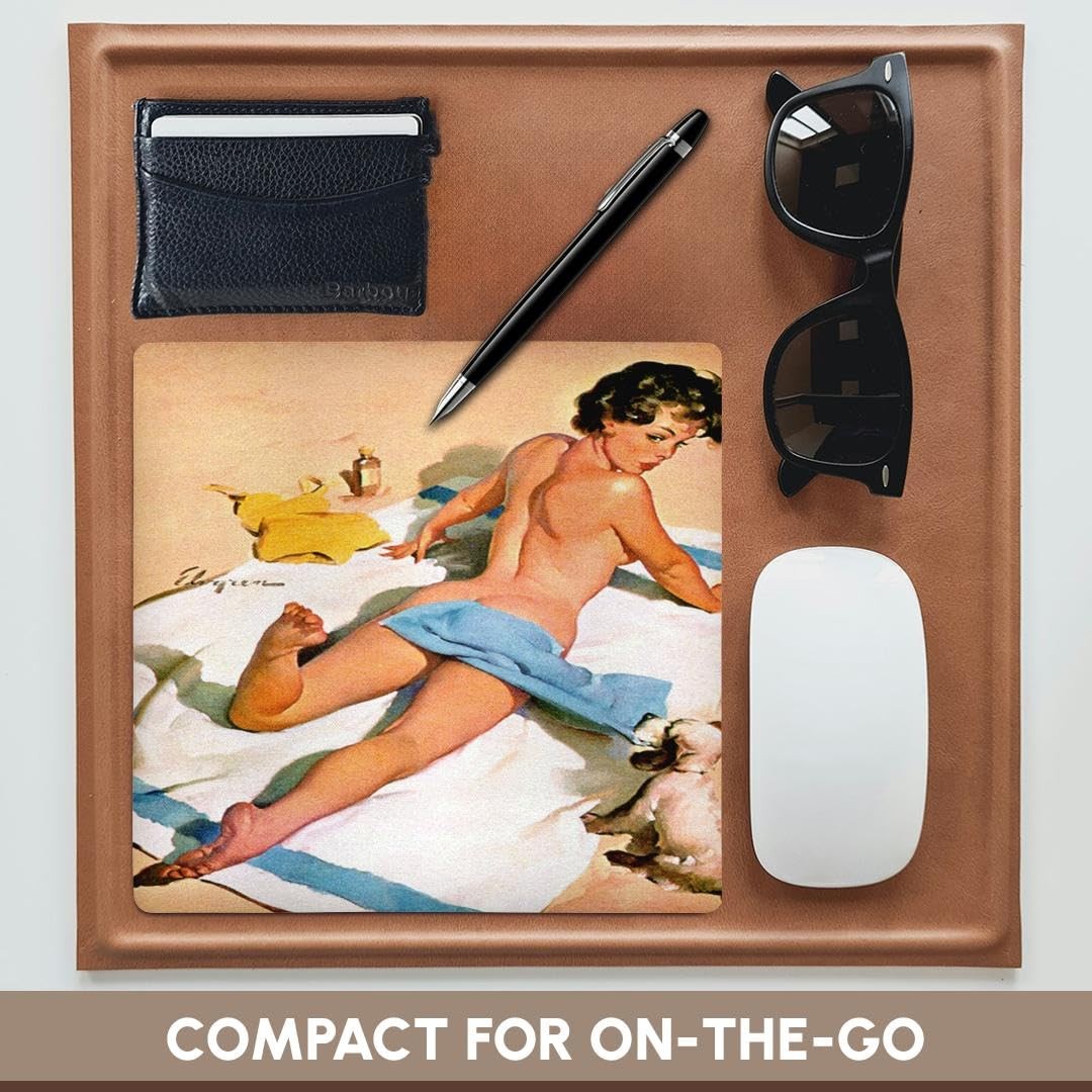 3dRose Print of elvgren Pinup Oops At Beach with 8L x 8W inches, Multicolor