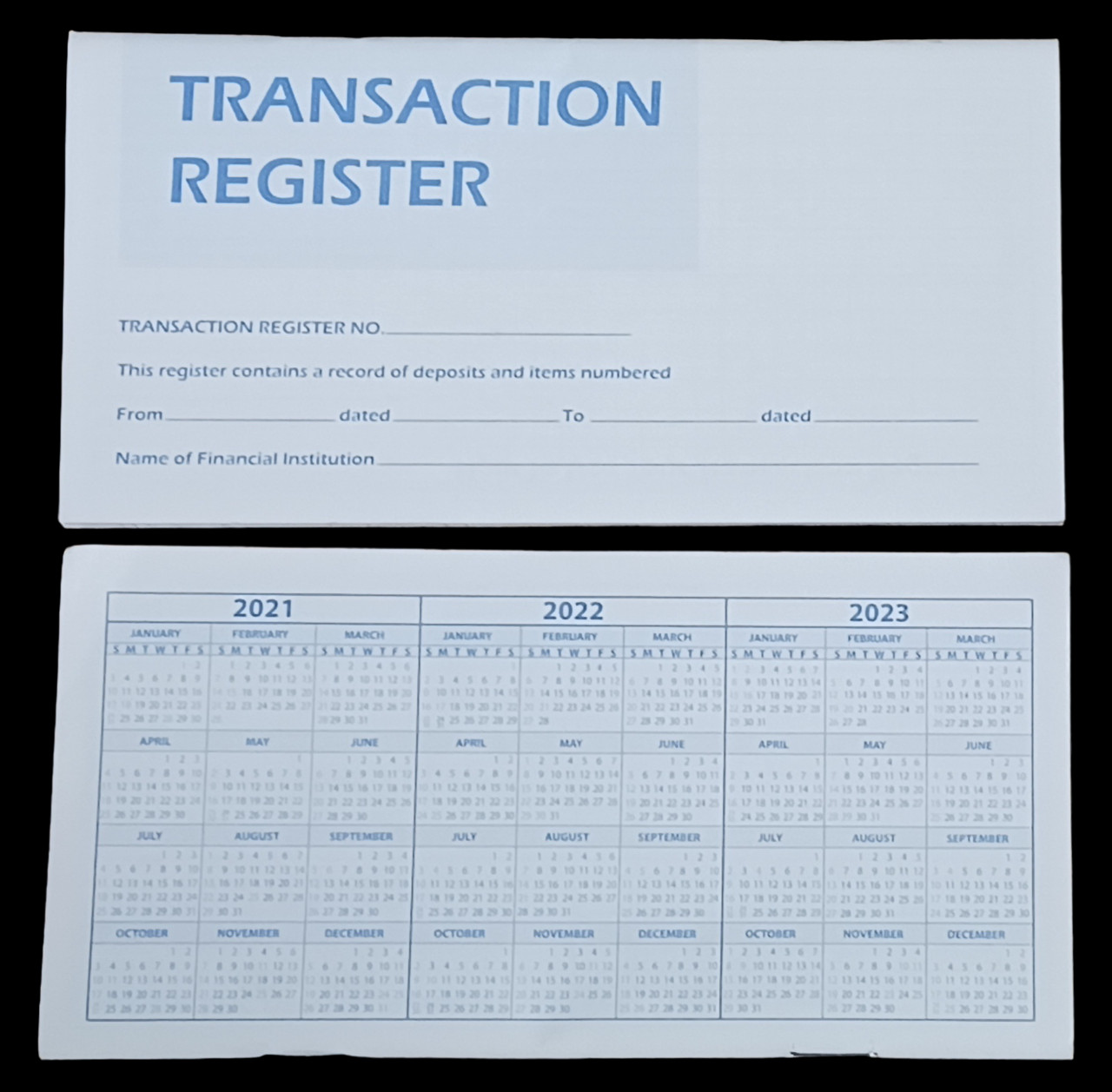Checkbook Transaction Registers 2022 2023 2024 Bank Deposit Debit Book Record
