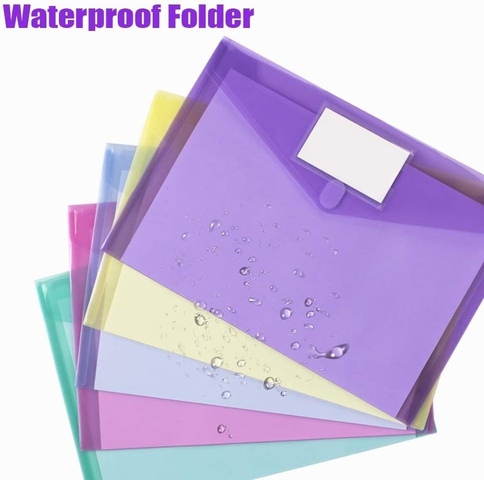 Transparent Letter Size Envelopes – Multicolor Organization Solution, 5 Pack