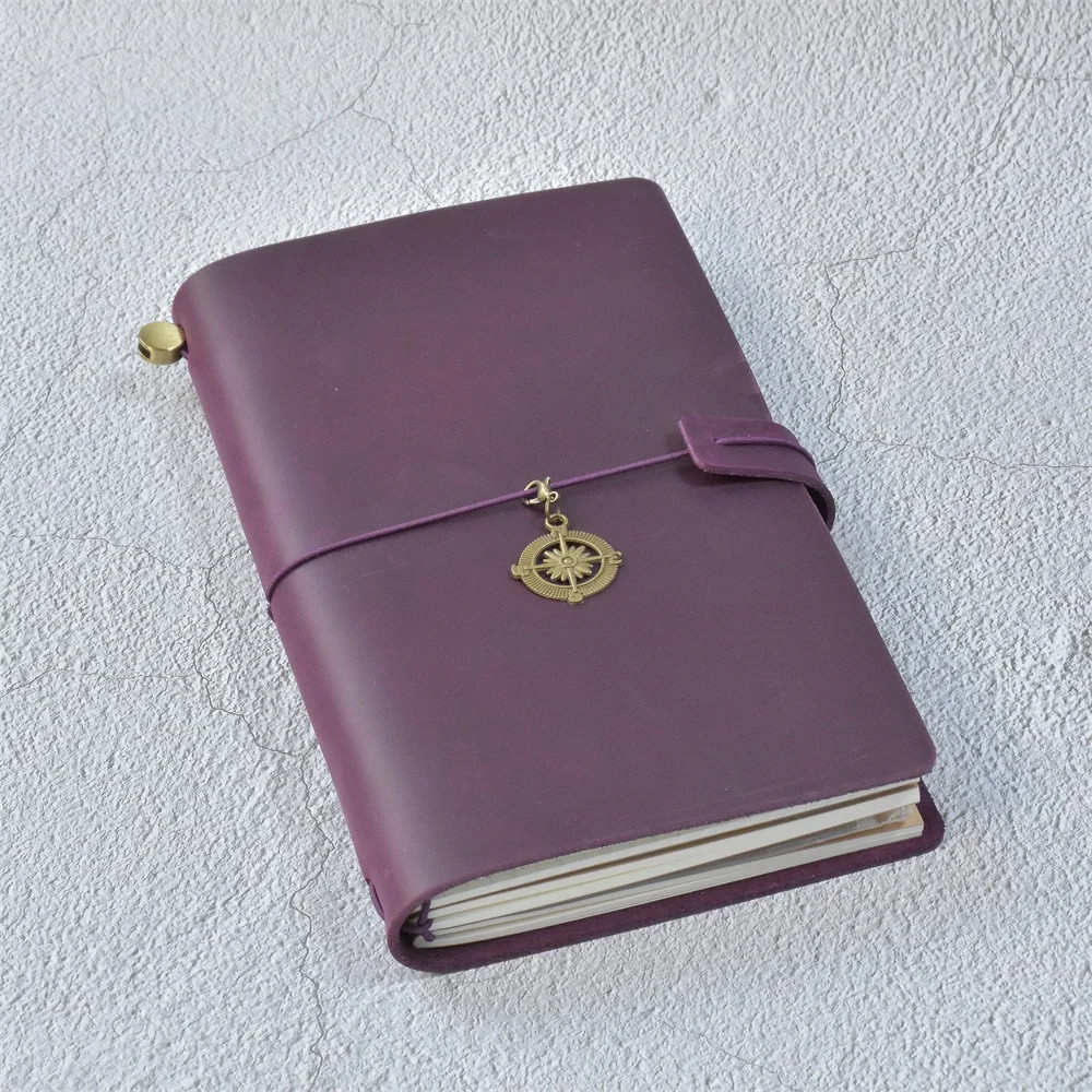 100% Genuine Leather Journal Refillable Travel Notebook Retro DIY Handmade Diary