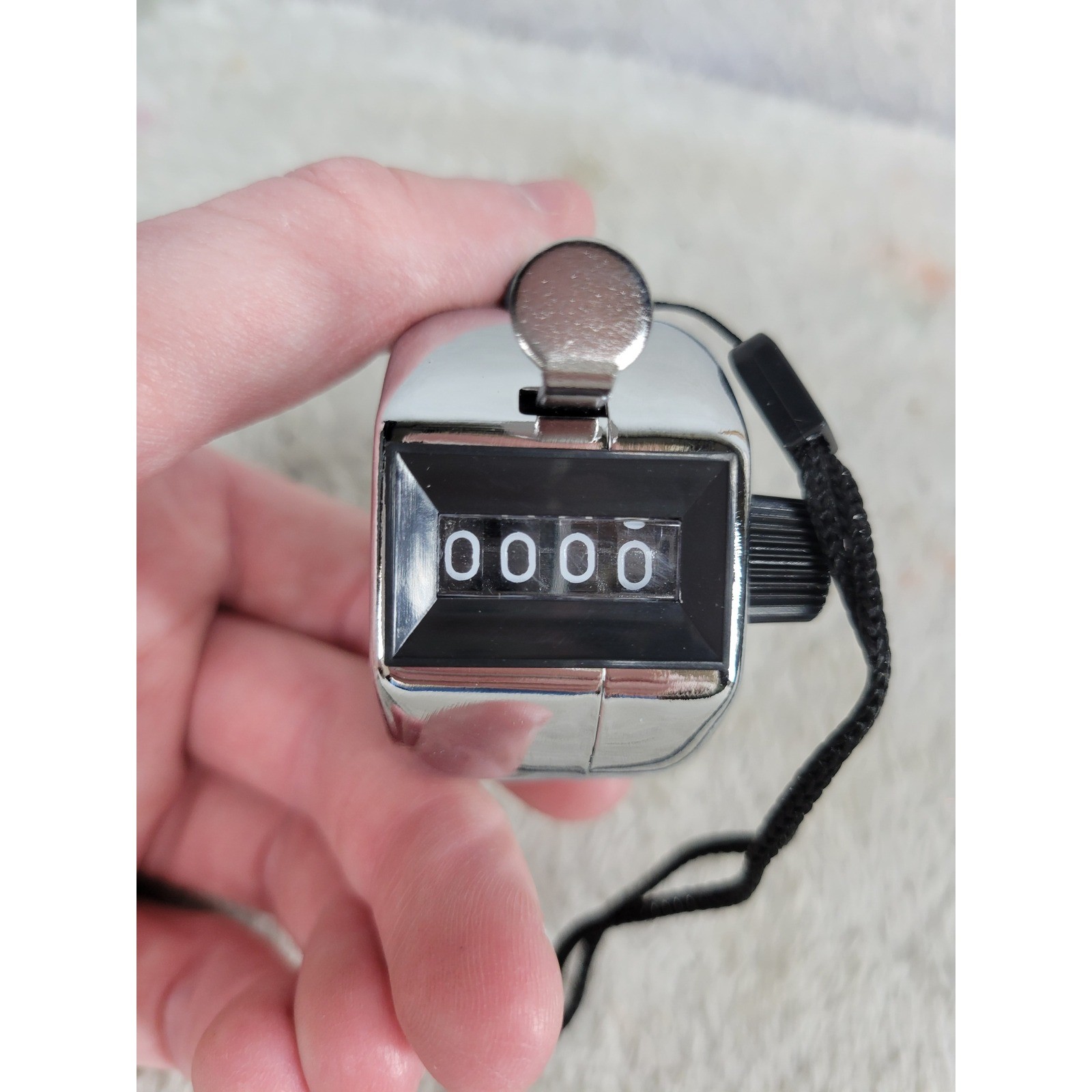 UIC1100 Hand Tally Counter Clicker Metal Chrome 4 Digit