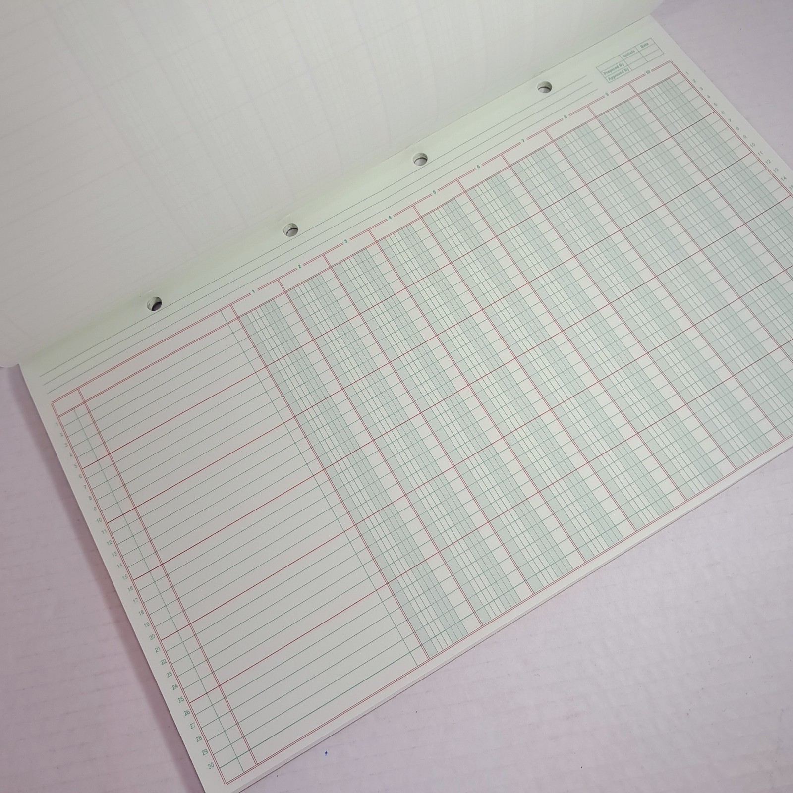 Adams 10 Column columnar pad Analysis Pad 50 Pages Green 8.5×14″ ABFACP148510