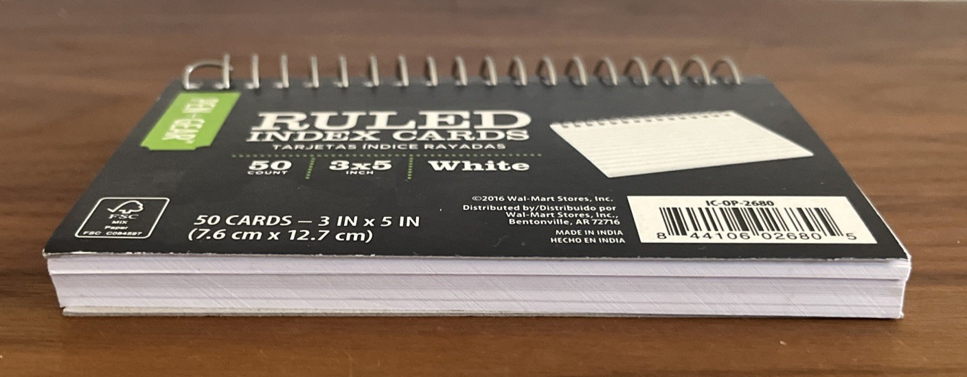 Pack of 50 count Pen+Gear RULED Index Cards, 3″ x 5″