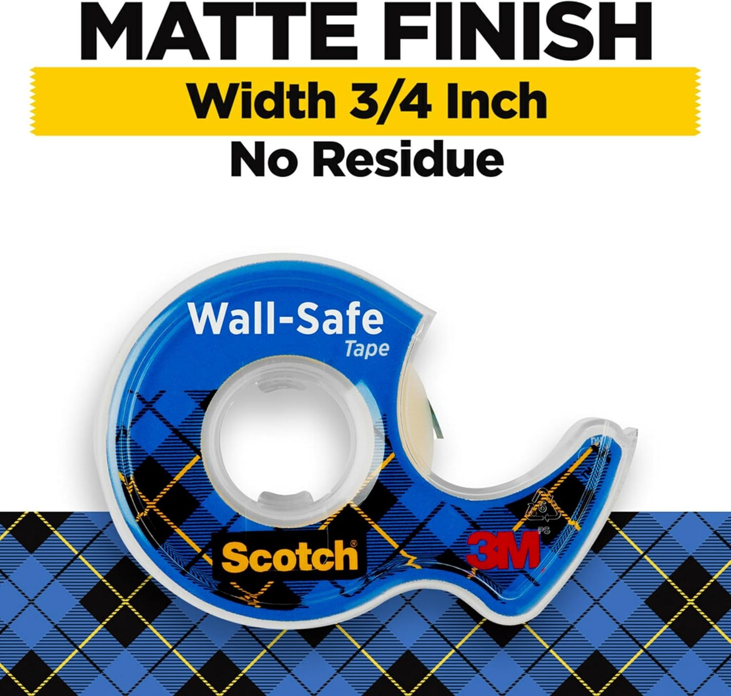 Scotch Wall-Safe Tape, 1 Dispenser Roll, Removable Wall Safe Tape, for Hanging P