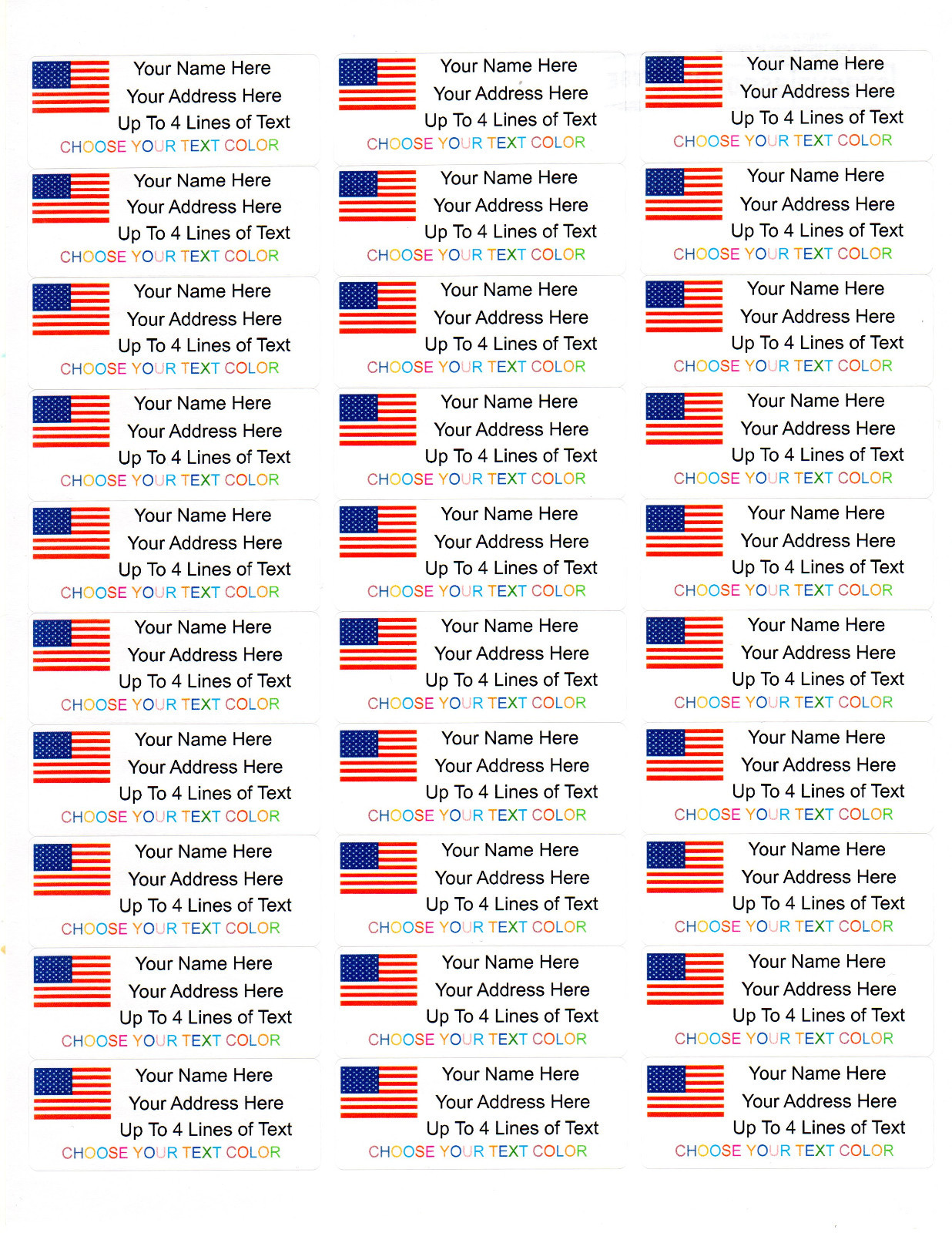 60pcs Personalized Return/Mailing Address labels – 1″ x 2.625″ – Free Shipping