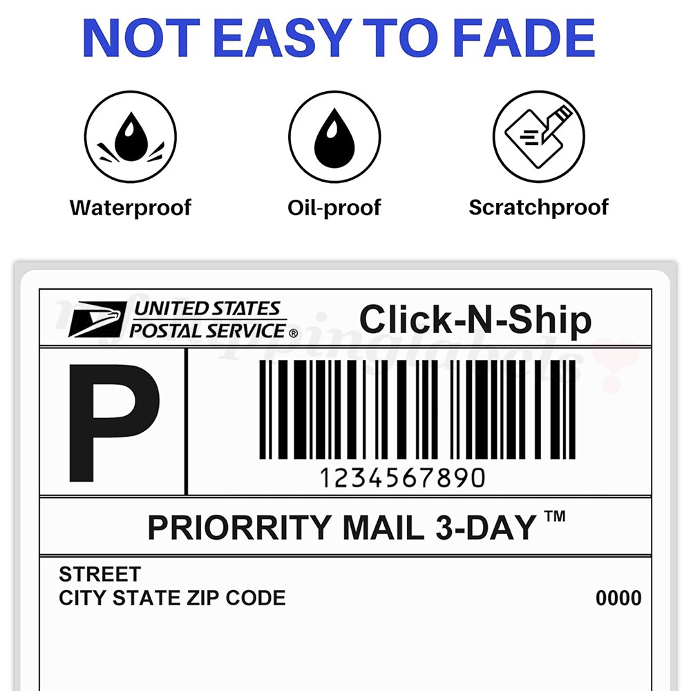 5000 4″x6″ Fanfold Direct Thermal Shipping Labels Perforated for Zebra & Rollo