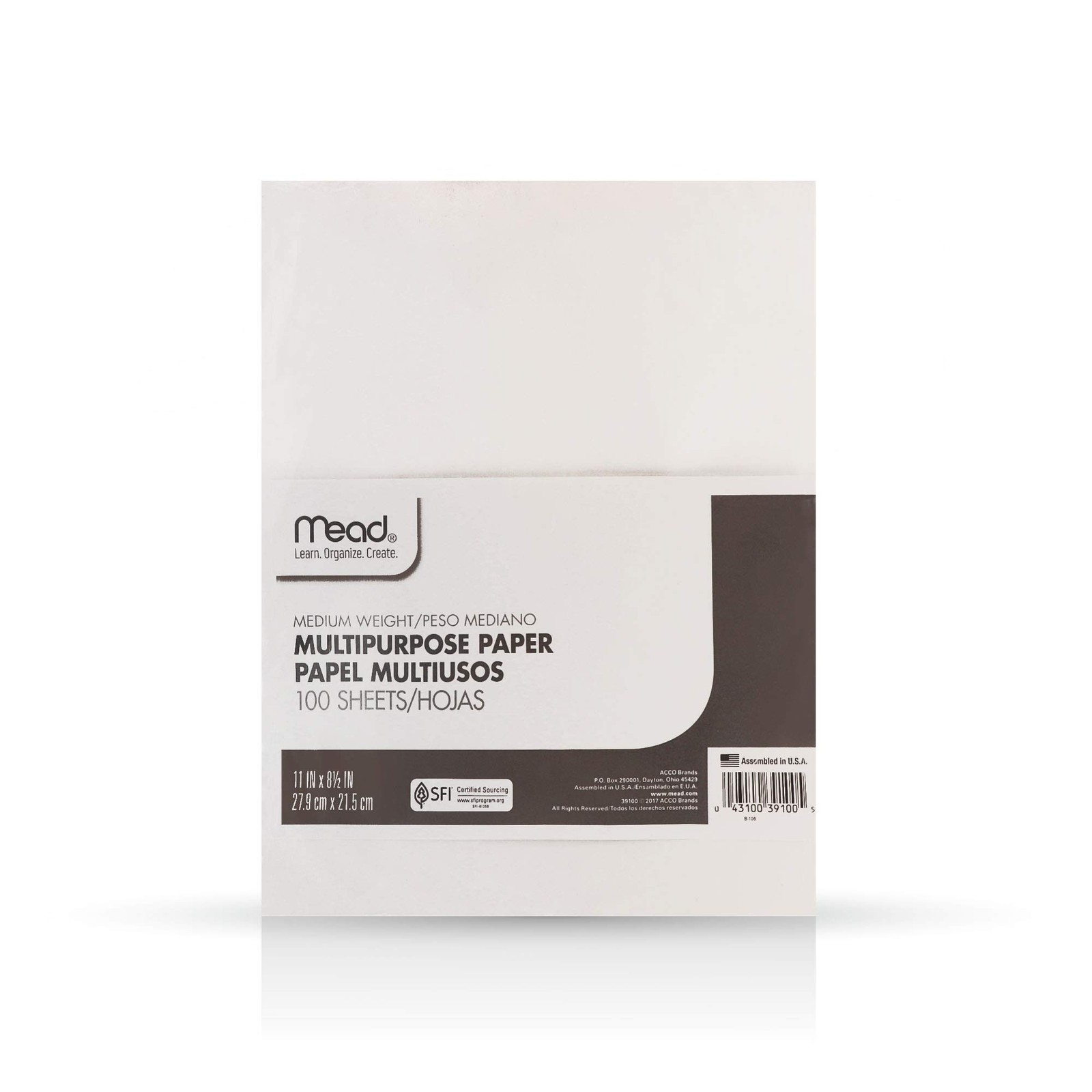 100 Sheets 8.5×11 inch White Multi-Purpose Typing Paper for Home Office