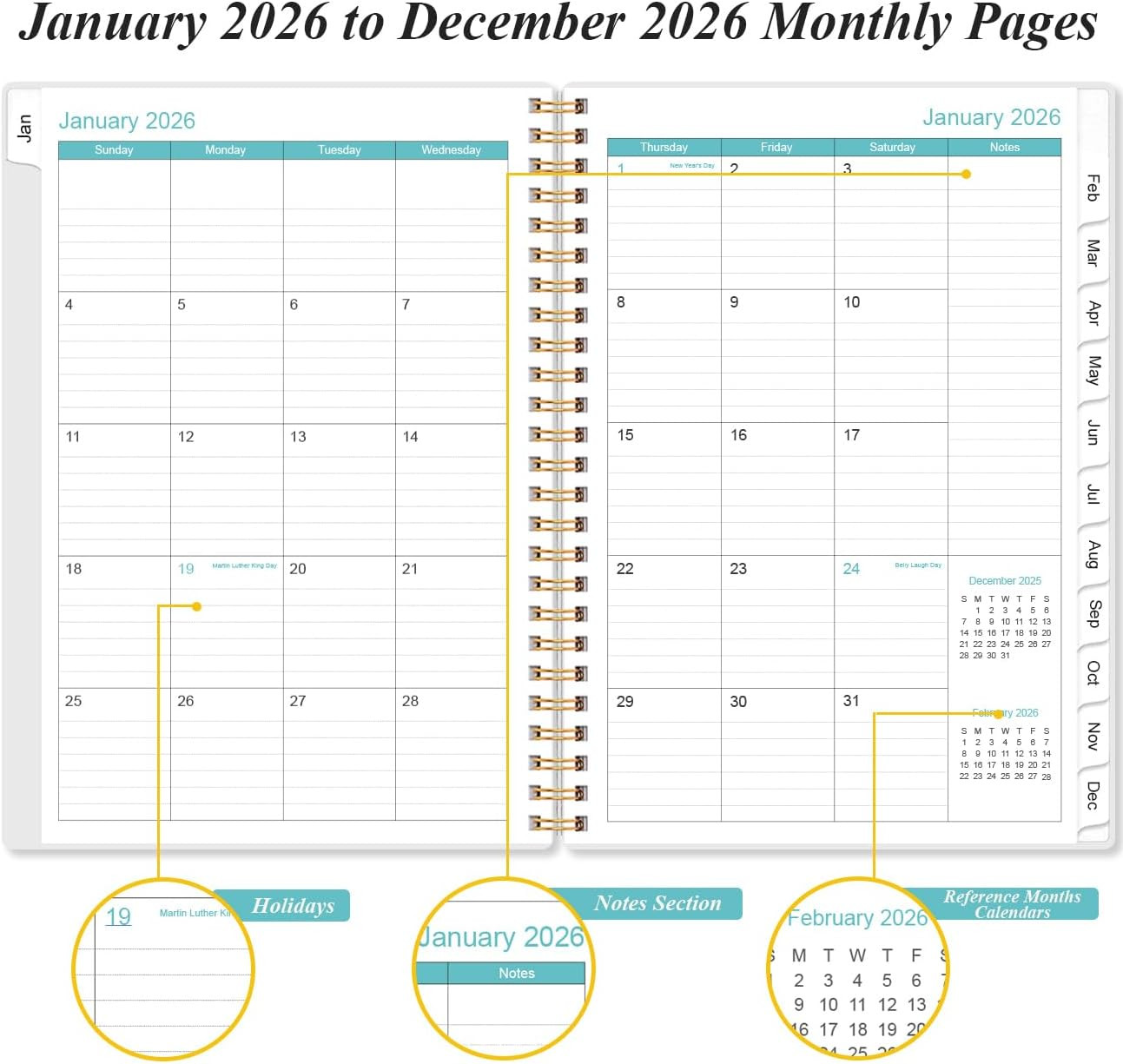 2026 Appointment Book – 2026 Daily Hourly Planner from January 2026 – December 2