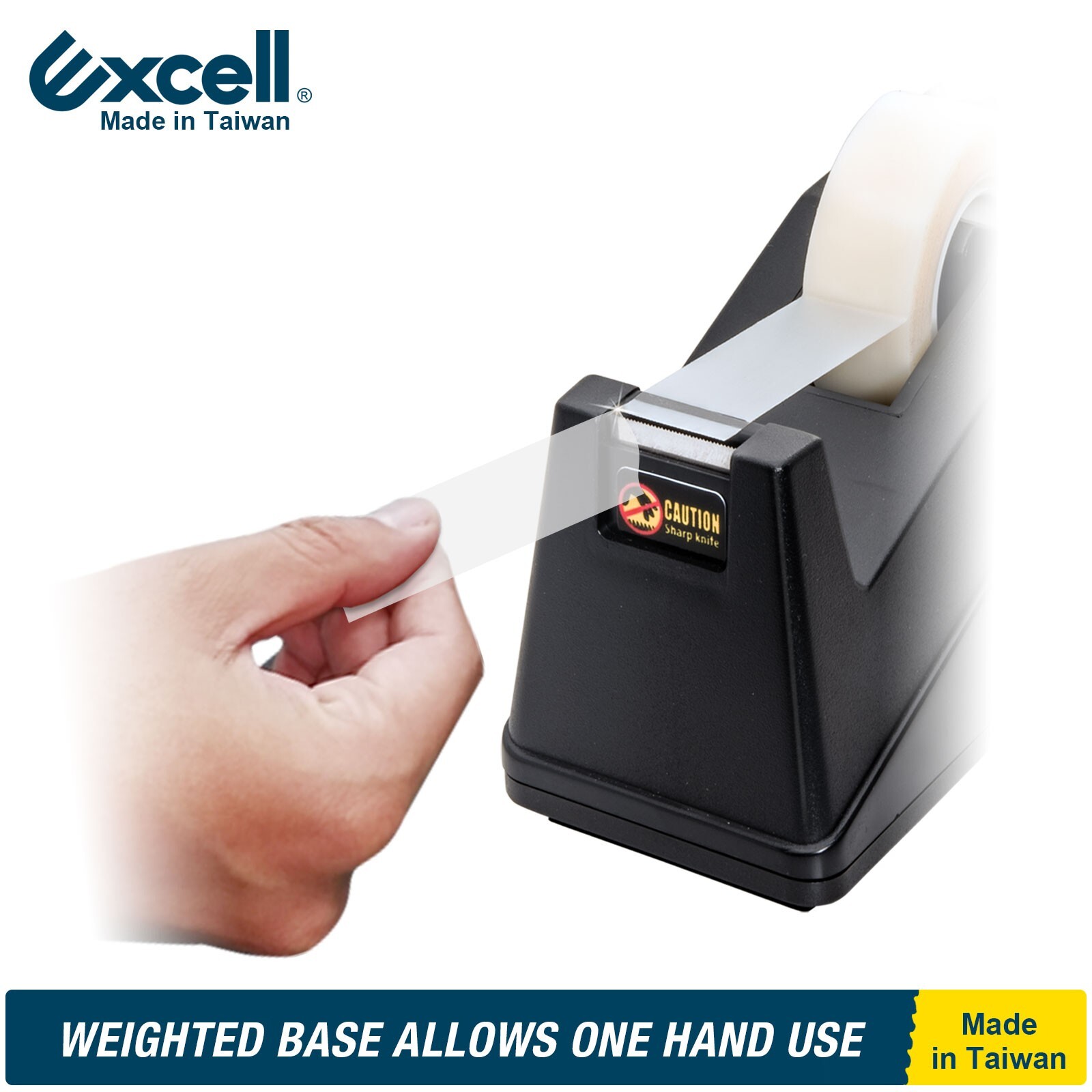 Excell Desk Tape Dispenser 1″ Core 3/4″ Tape, Non-Skid Base for Office, No Tape