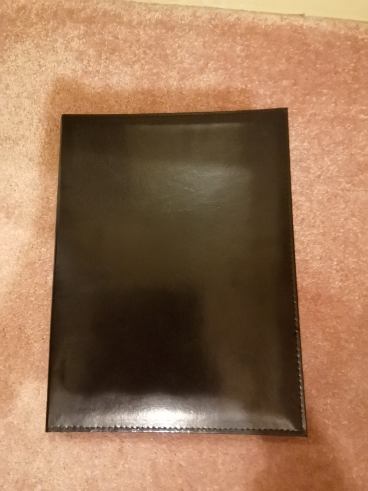 Black Leather Portfolio 10×12 Padfolio Organizer w/ Dated Planner Paper