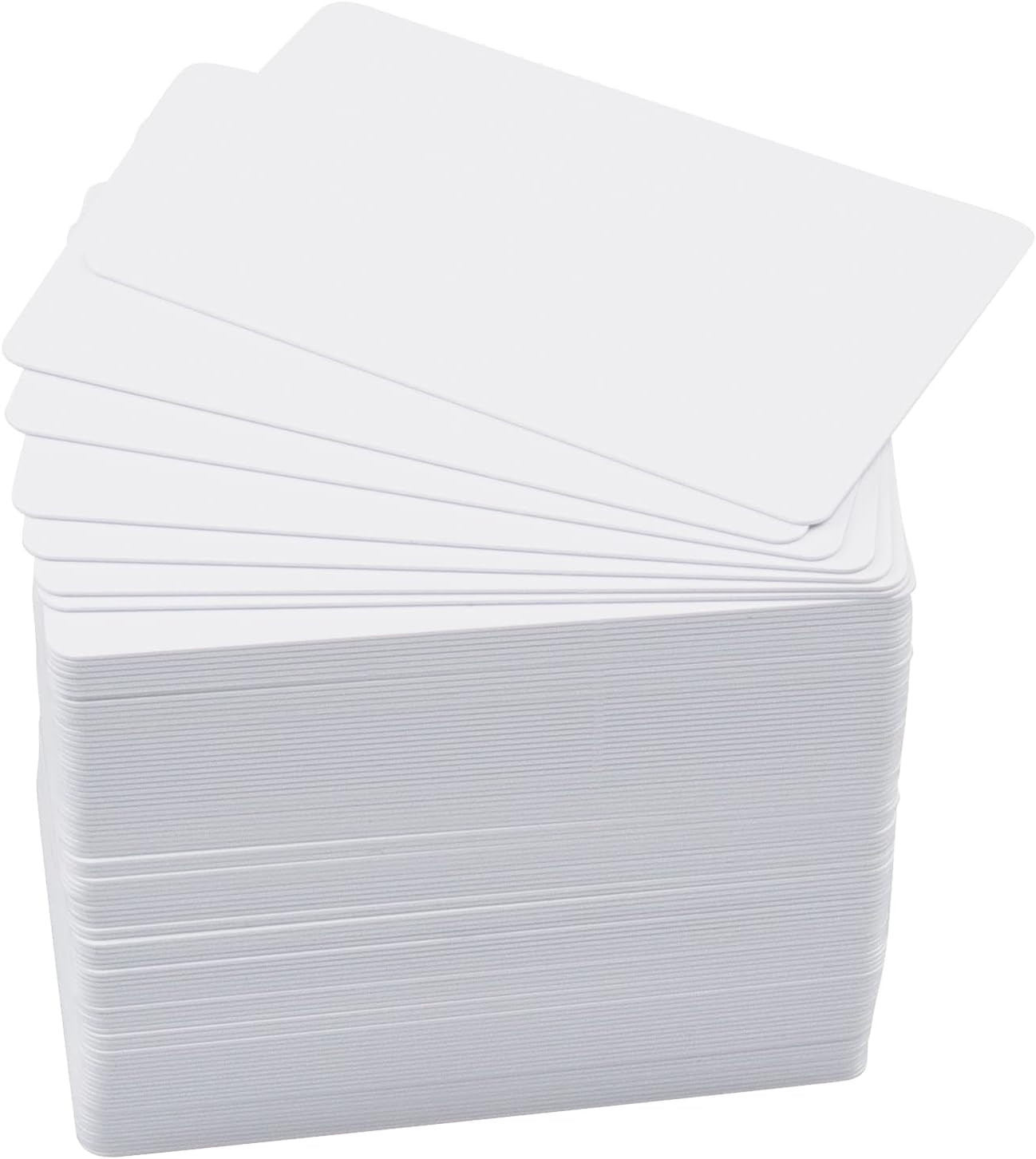 100 Pack Premium Blank PVC Cards, CR80 30 Mil Graphic Quality White Plastic Car