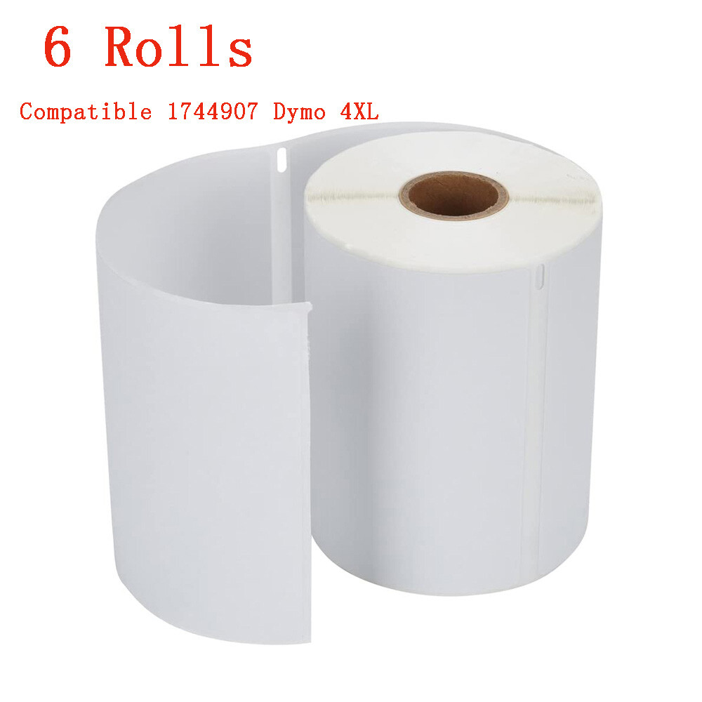 6 Rolls DYMO 4XL Direct Thermal Shipping Labels 4×6 1744907 Compatible 220/Roll