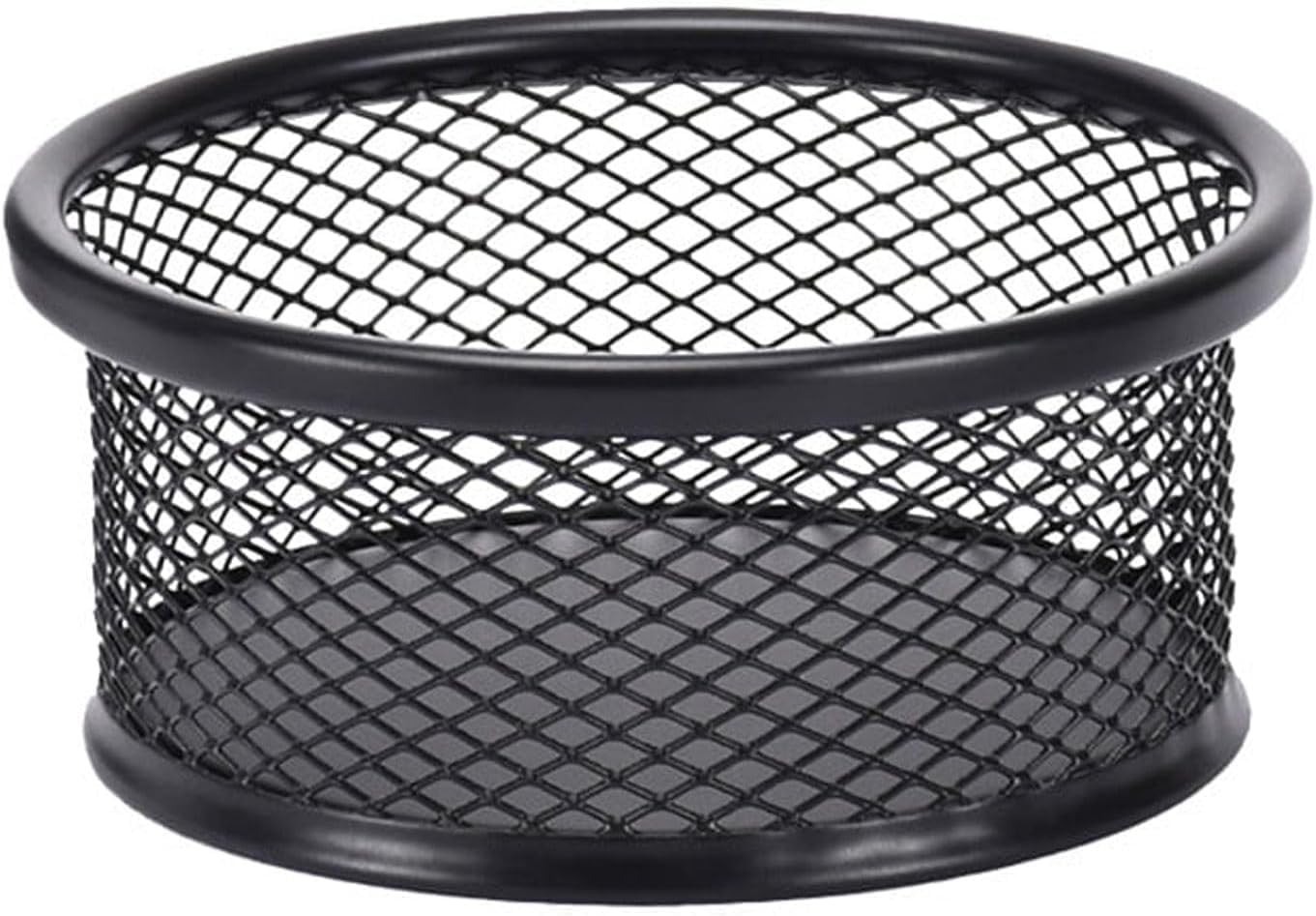 1 Pc Black Minimalist Metal Clip Holder Mesh Paperclip Bowl Binder Clip Dispe…