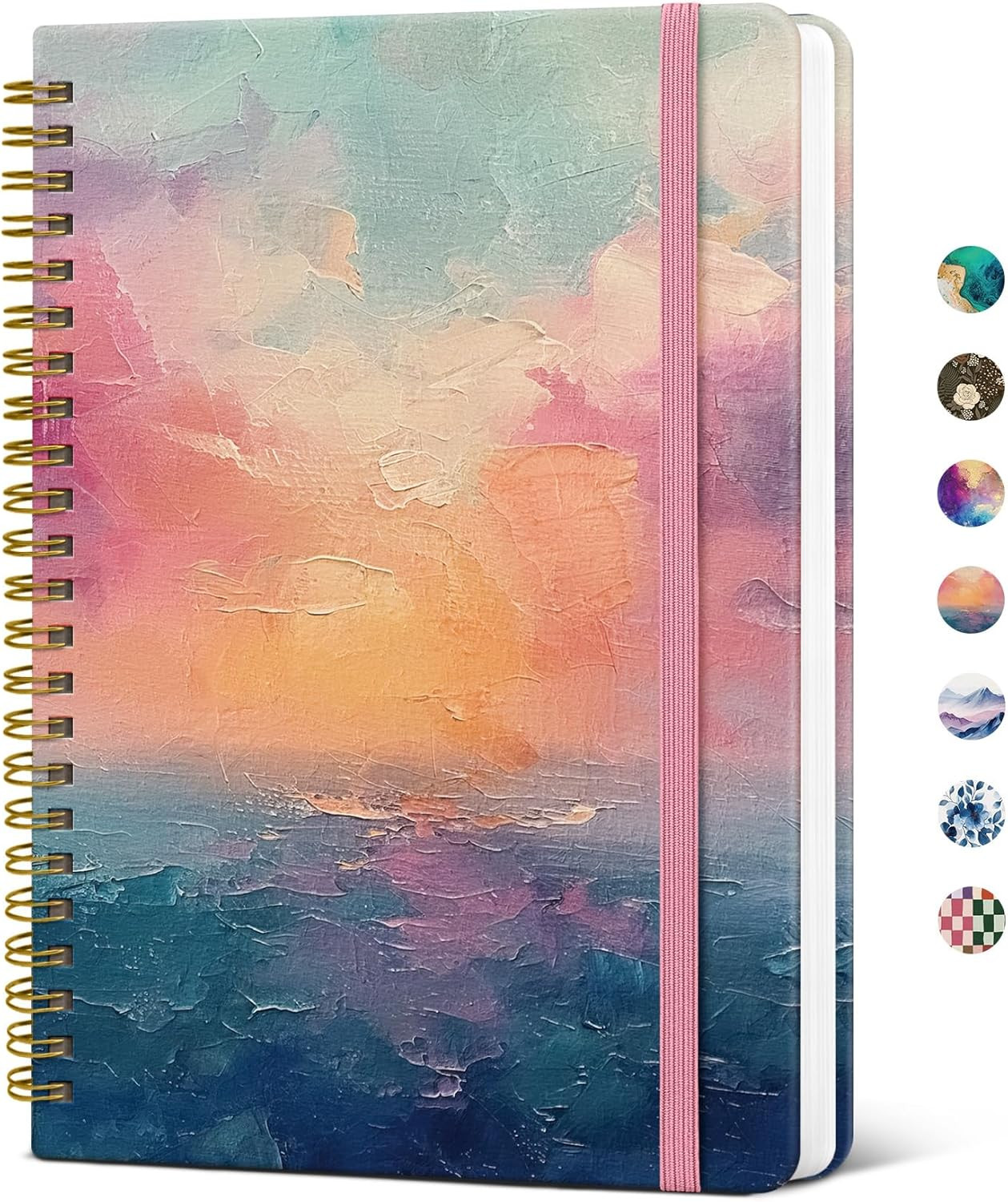 Lined Spiral Notebook Journal for Women A5(5.8″ × 8.3″), Cute Hardcover Notebook