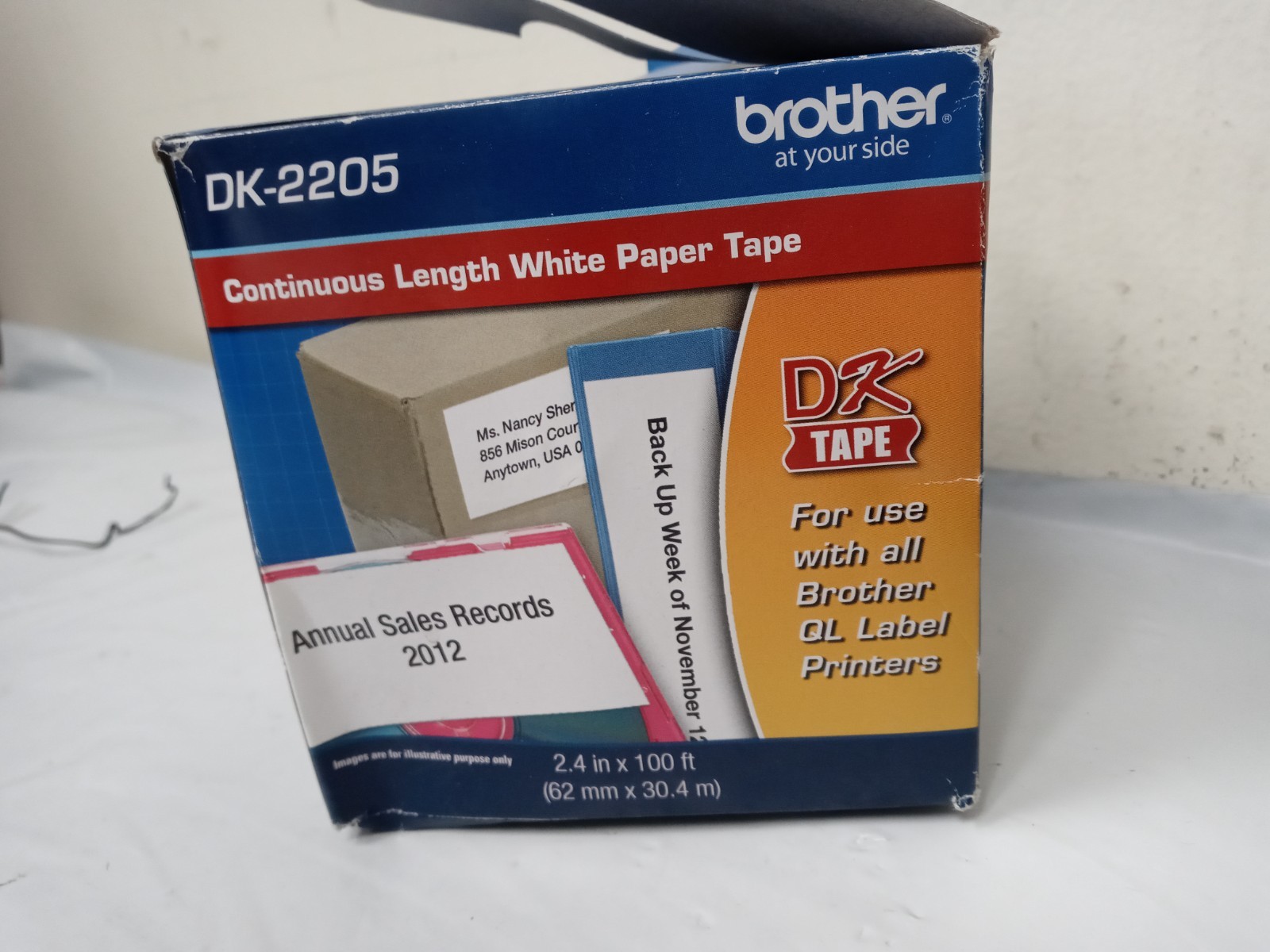 Brother Dk-2205 Paper Label Roll-QL Label Printers. 2.4in X 100ft