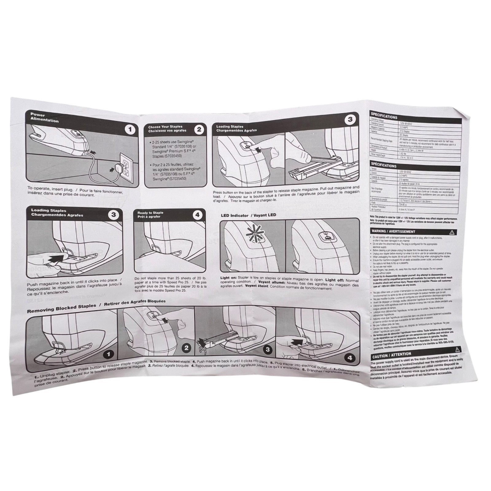 Swingline Electric Stapler Speed Pro 25 Sheet Capacity Jam-Free Standard Staples