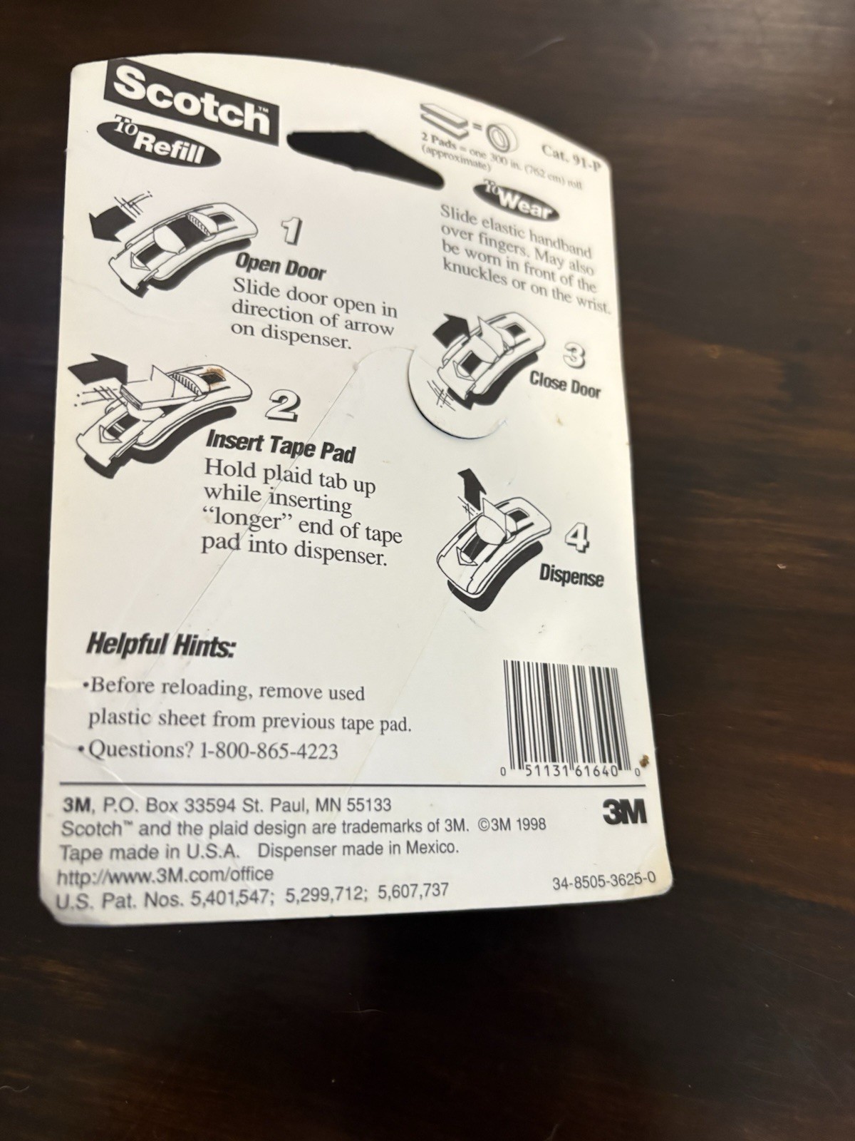 3M Scotch Pop-Up Tape Strip Handband Dispenser Blue (NO TAPE/Dispenser Only)