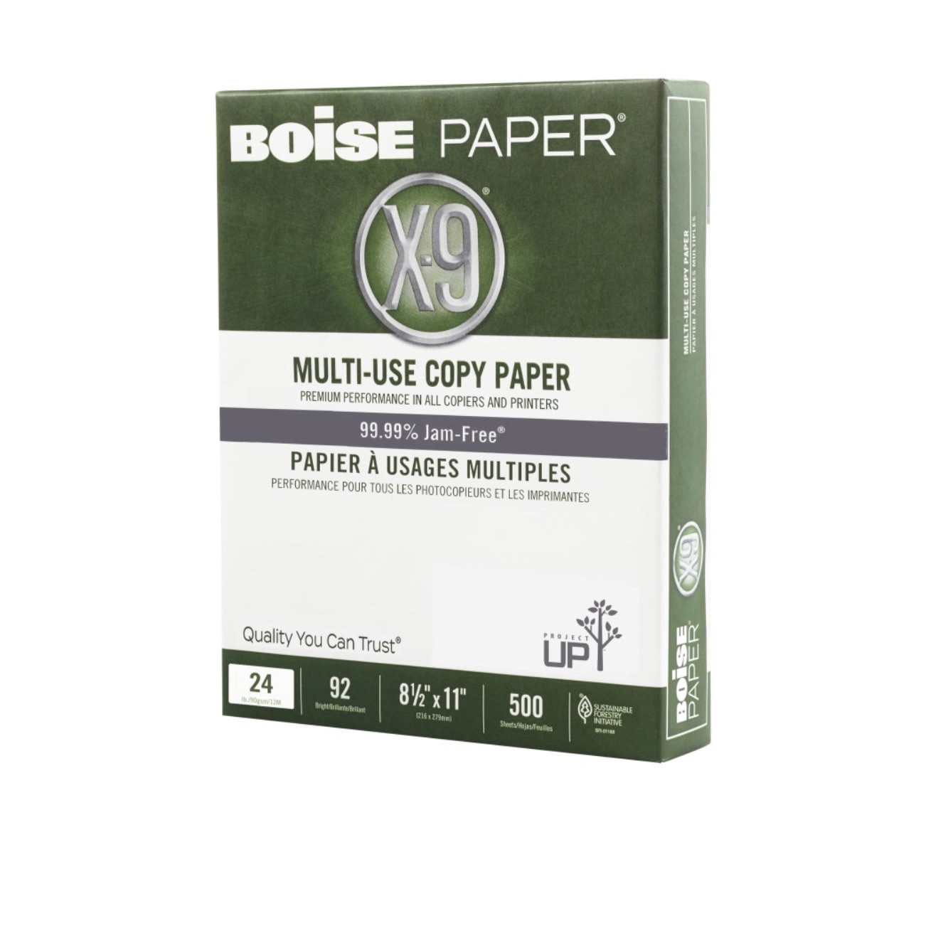 Boise X-9 3-Hole Punched Letter Print Copy Paper, 20 Lb, 500-Sheets, 10-Ream