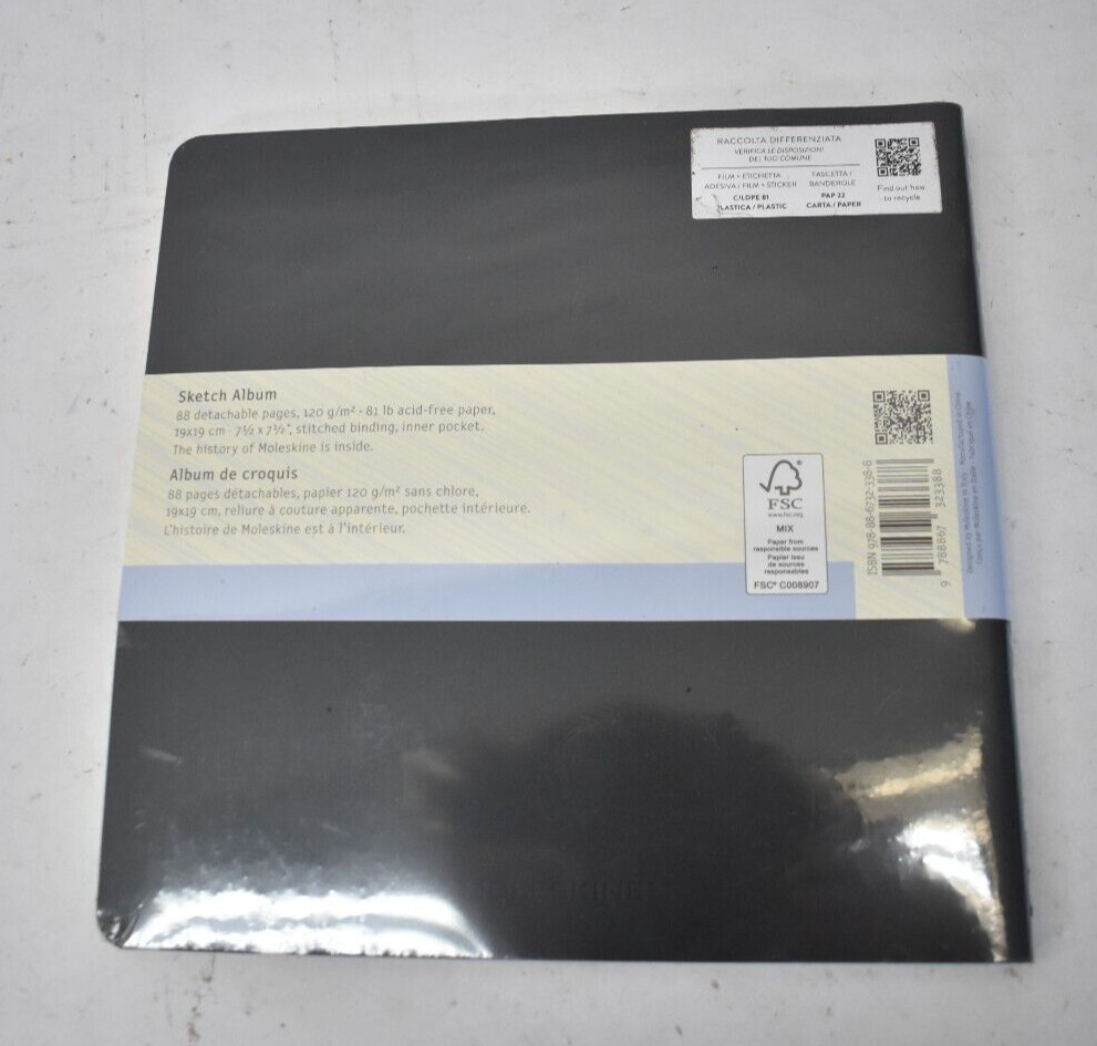 Moleskine Square Art Plus Sketch Album Black Soft Cover 120g/m2 Detachable Pages