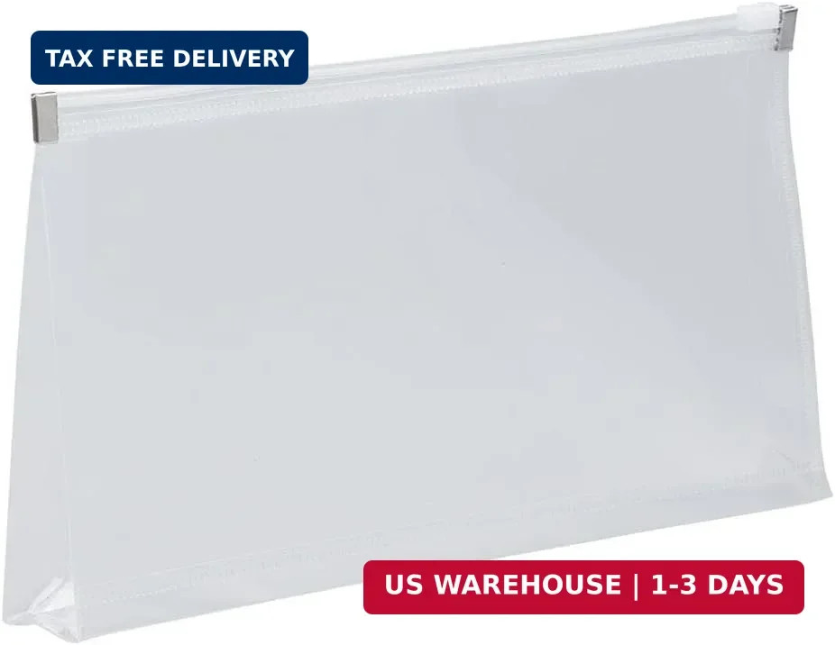 JAM PAPER Plastic Envelopes with Zip Closure – #10 Booklet Wallet – 5 x 10 – Cle