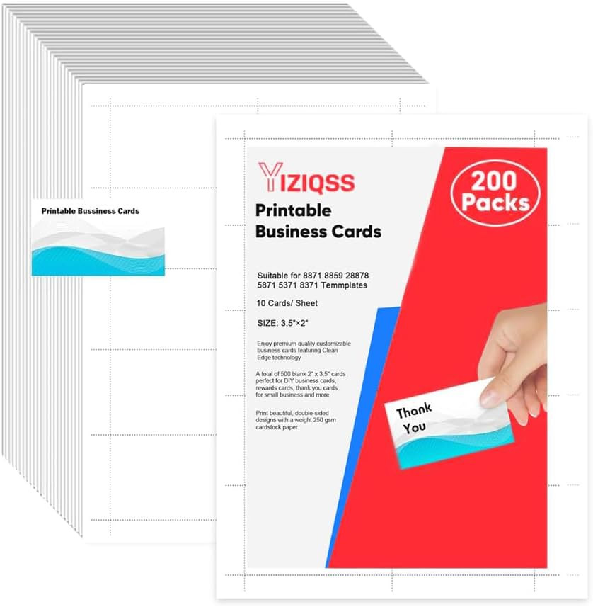 Thick Business Cards 200 Printable Business Card, 3.5″ X 2″ Business Card Paper