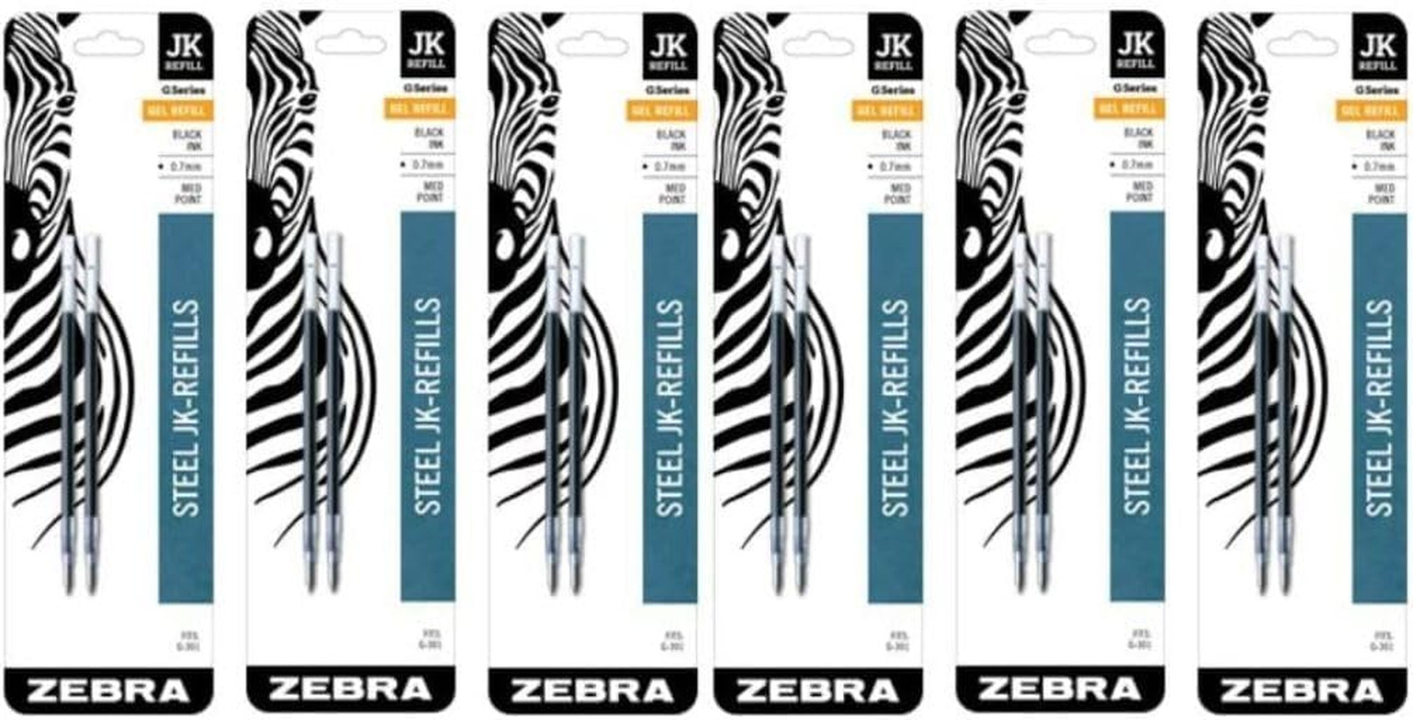 G-301 Stainless Steel Pen Jk-Refill, Medium Point, 0.7Mm, Black Ink, 2-Count (6