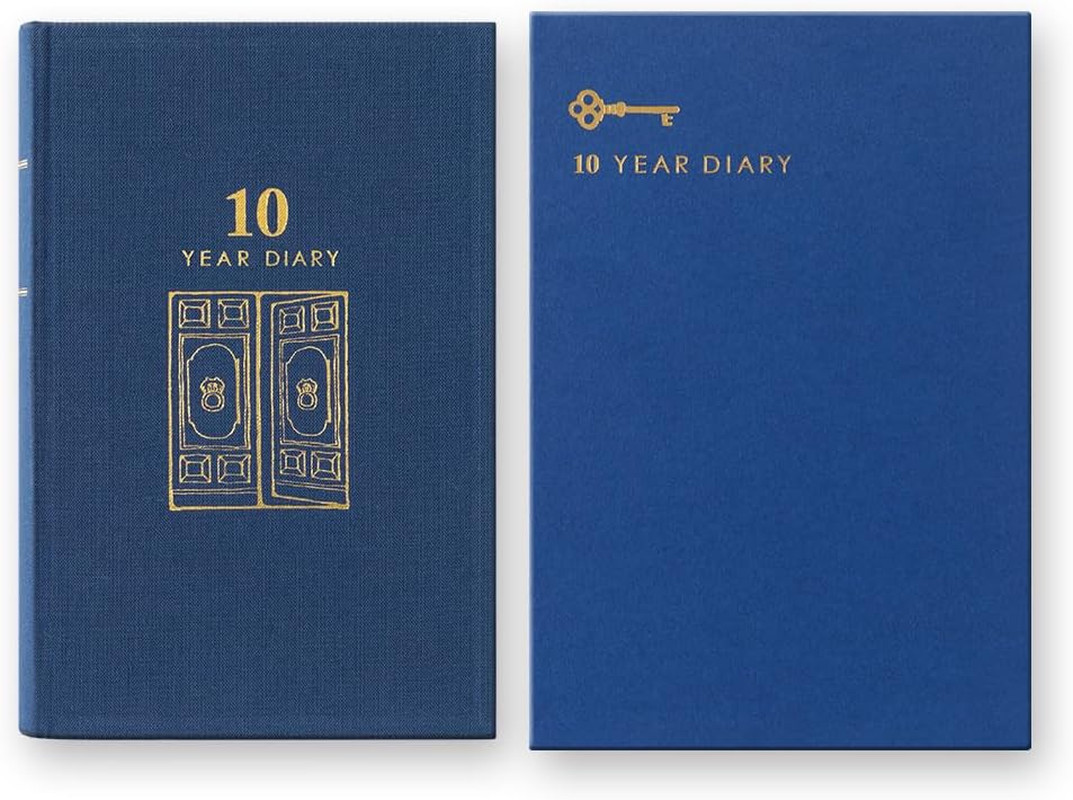 DESIGNPHIL 12397006 Diary, 10 Years Consecutive Door, Navy Blue