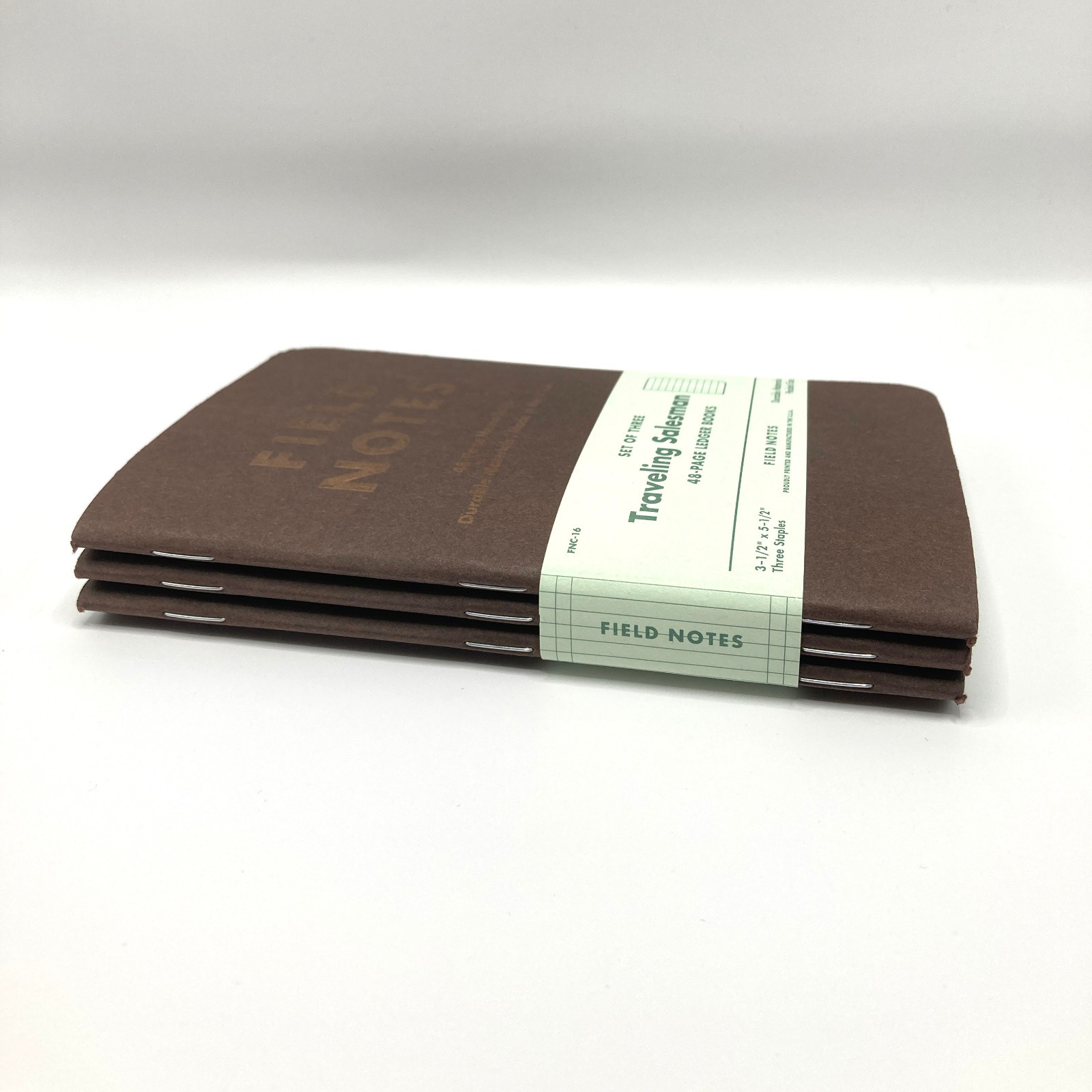 Reduced ! Field Notes FNC-16 TRAVELING SALESMAN Ledger Books – Set of 3 w/ Band