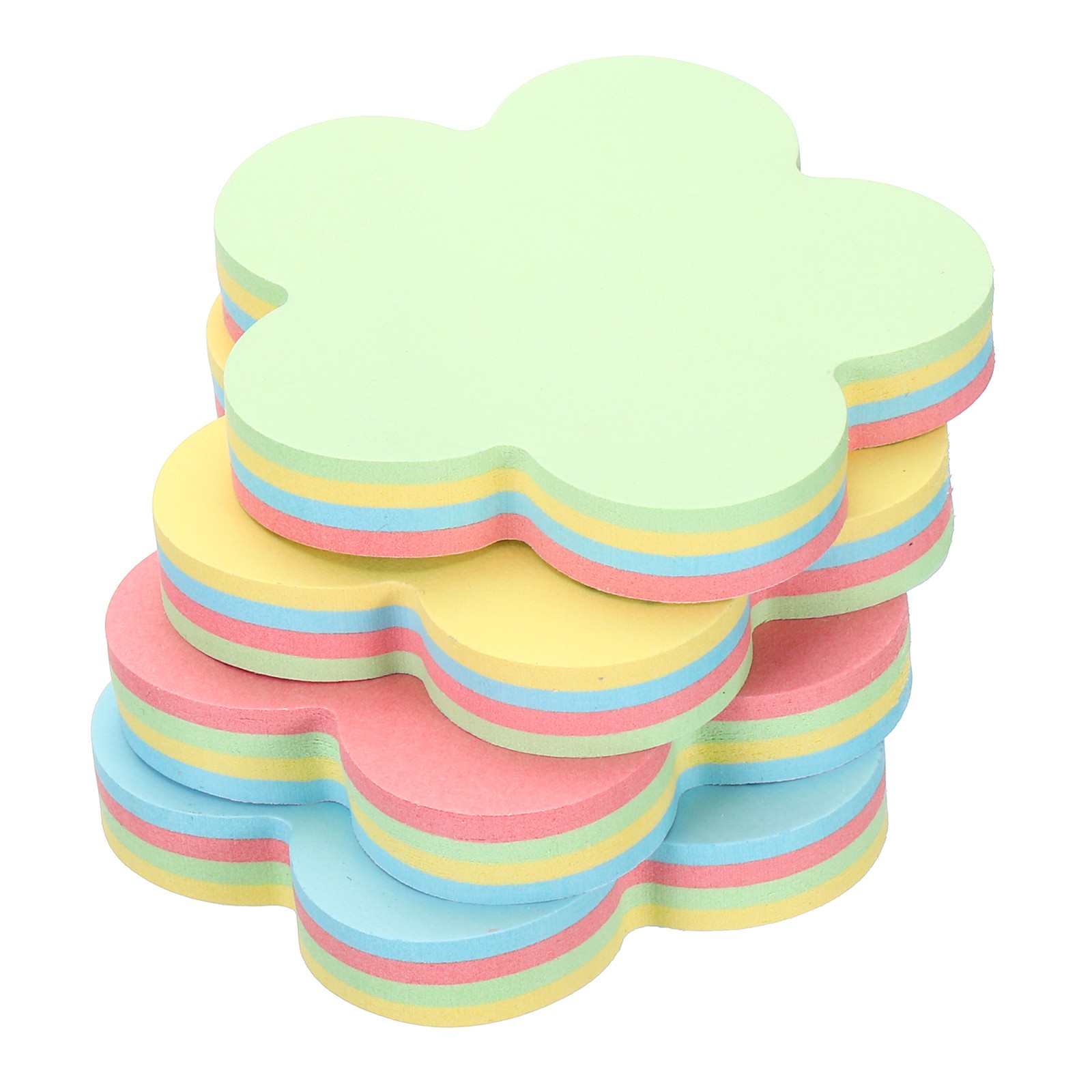 2.7″ x 2.7″ Flower Shape Sticky Notes 3 Pads Cute Self-Stick 100 Sheets 4 Colors