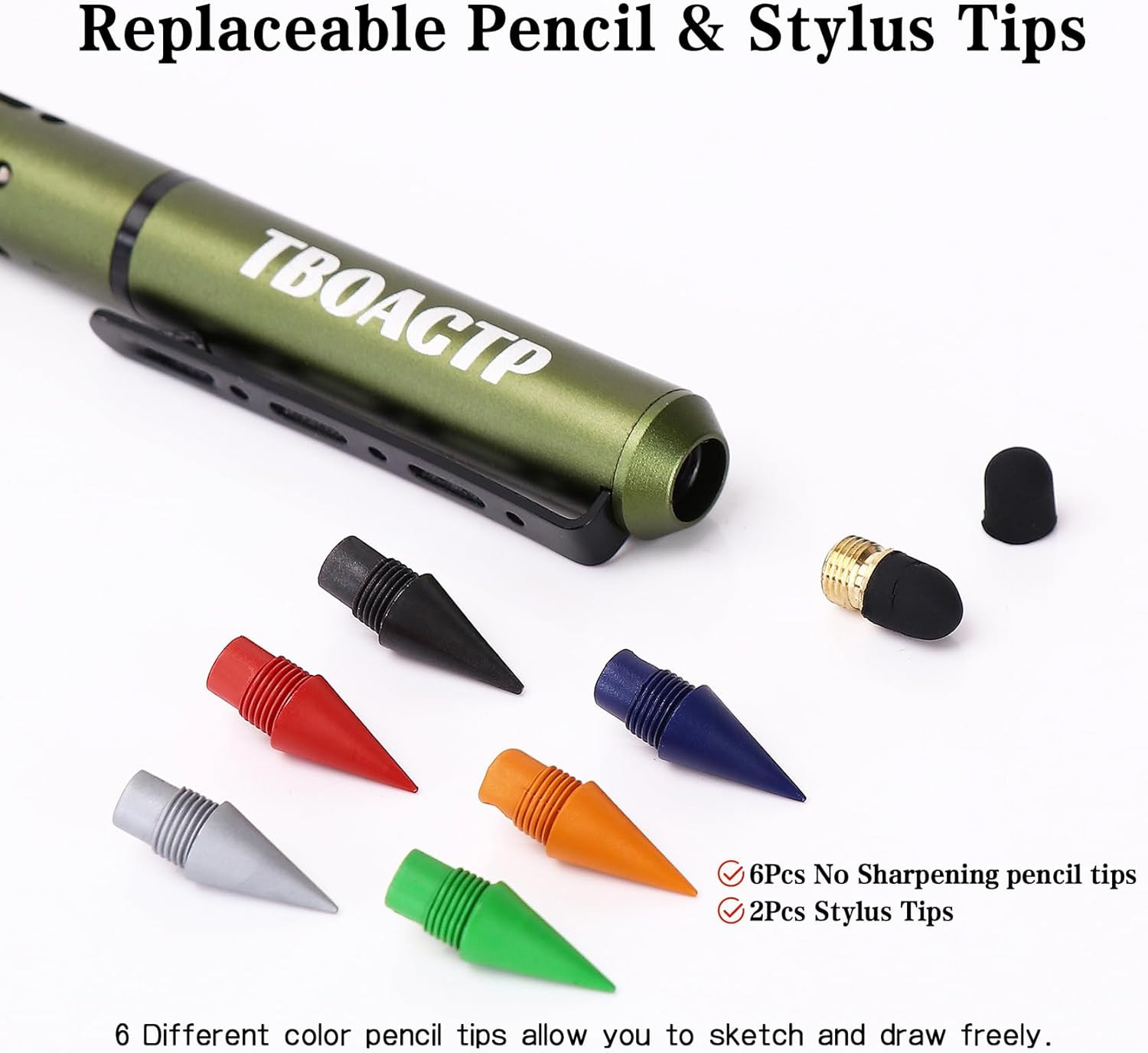 4.7″ Mini 3 EDC Ballpoint Pen, Pencil and Stylus in One, with 2 Replaceable Ref