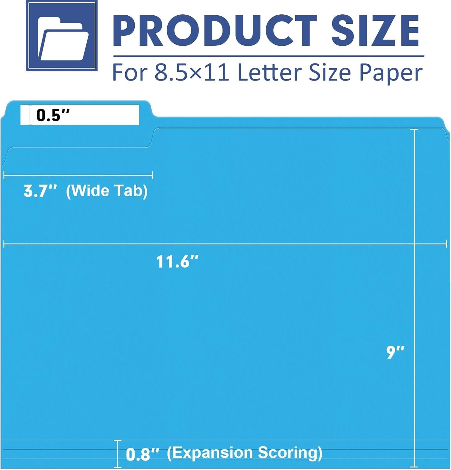 File Folder, 120 Pack Colored File Folder, 1/3 Cut Tab, Letter Size, Assorted…
